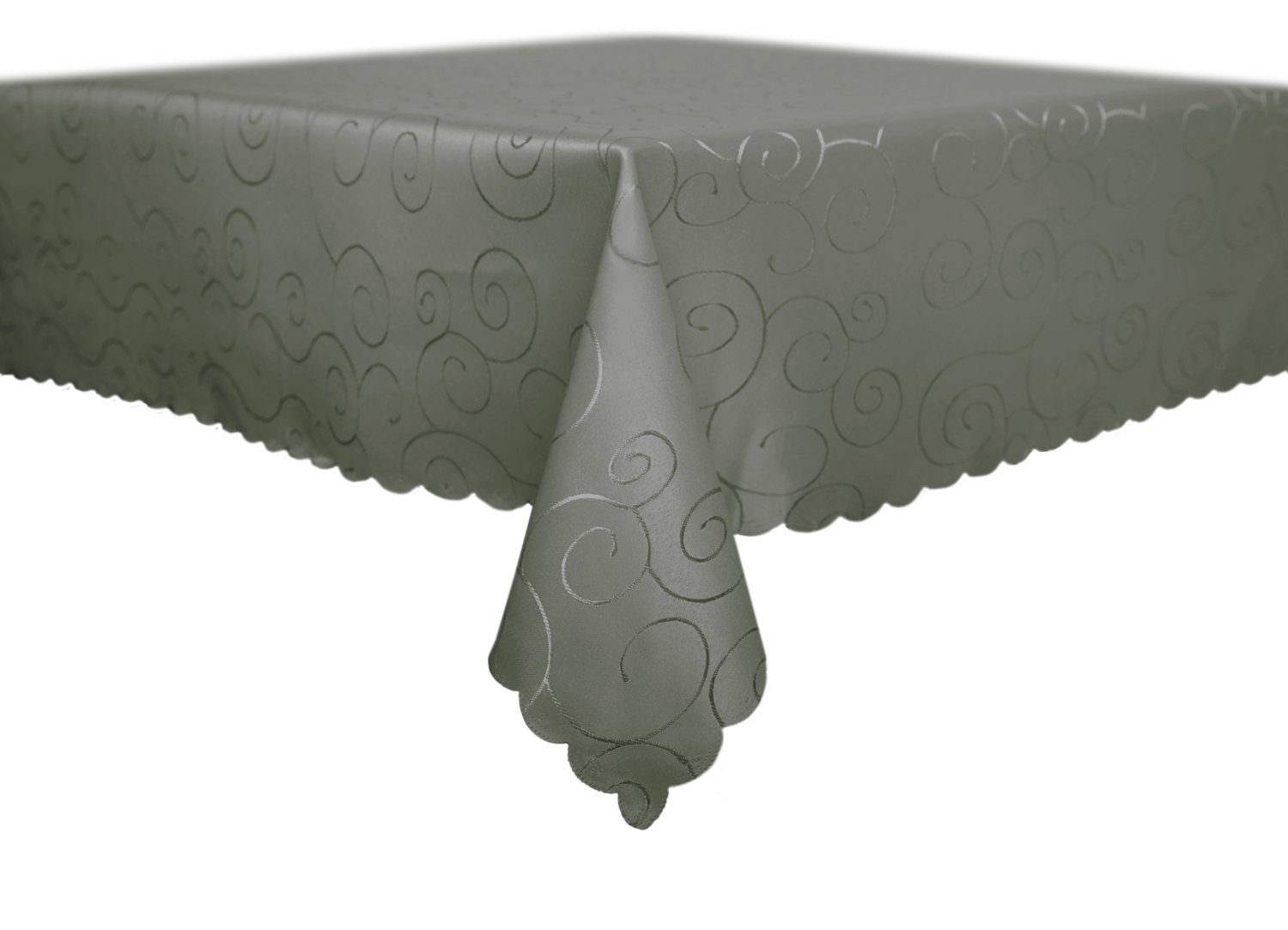 TextilDepot24 Tischdecke mit Ornament Ranken Schnörkel, glattes Gewebe dunkelgrau | Tischdecken