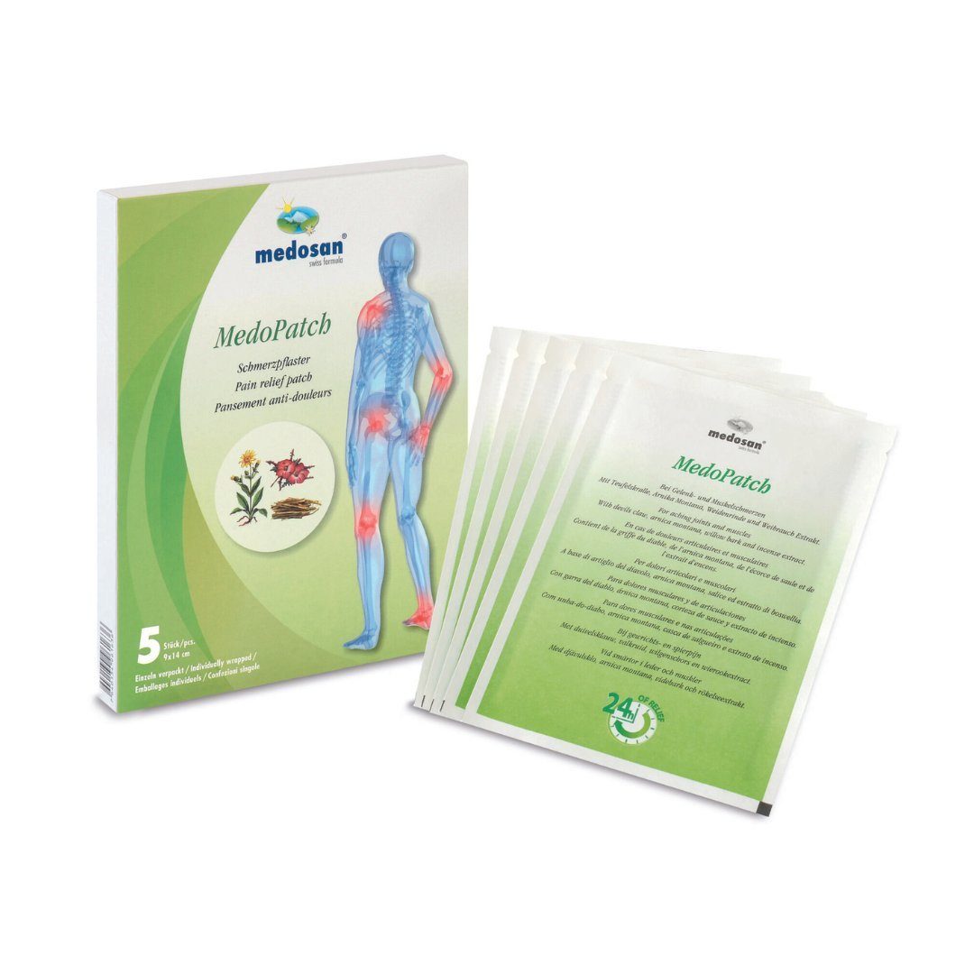 Medosan Wärmepflaster Medopatch Schmerzpflaster, 5er Spar-Pack, schmerzlindernde Pflaster mit natürlichen Wirkstoffen