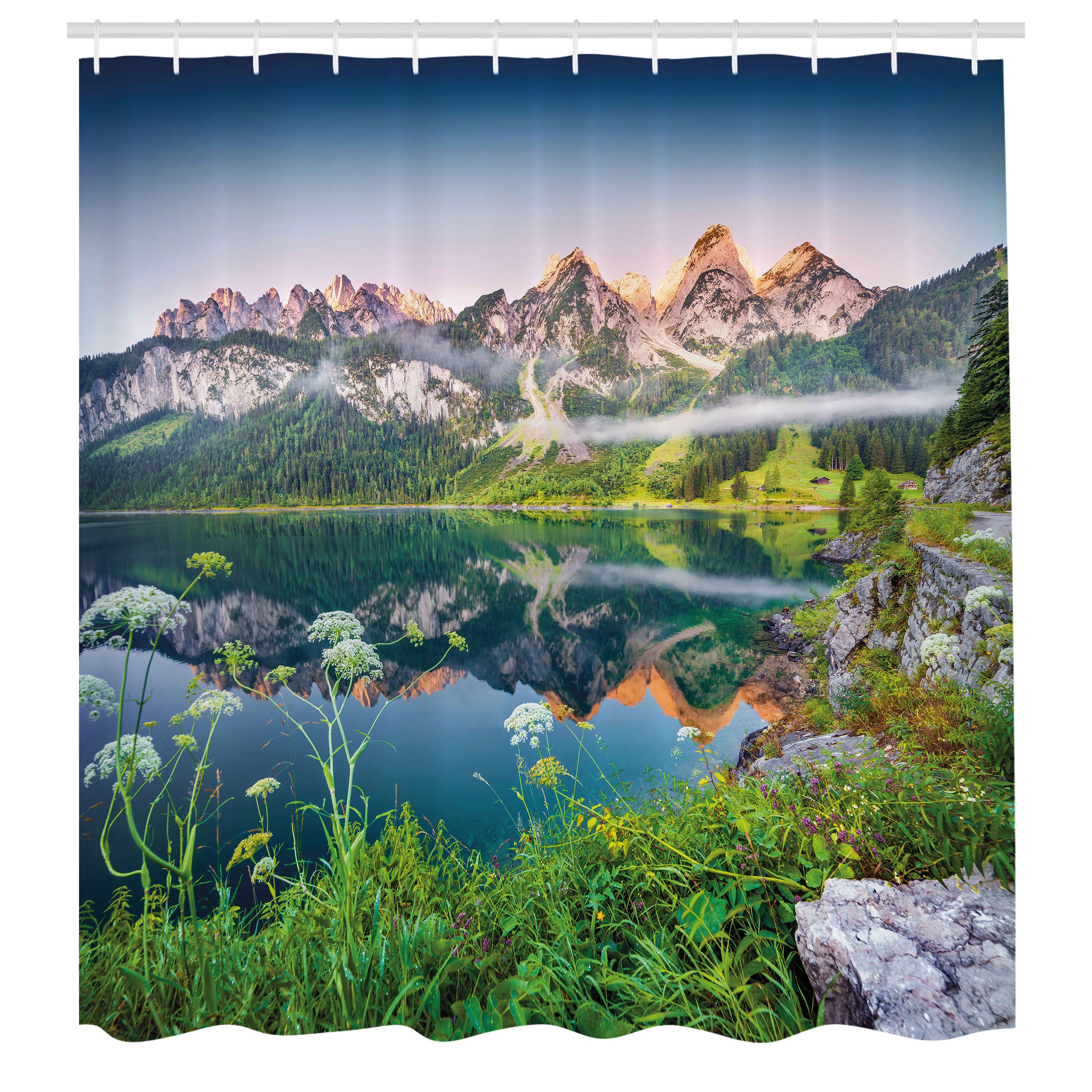 Duschvorhang Moderner Digitaldruck mit 12 Haken auf Stoff Wasser Resistent