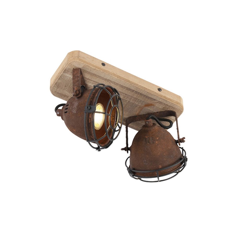 Qazqa LED Aufbaustrahler Gina, ohne Leuchtmittel, Warmweiß, QAZQA Aufbau­spot, gu10, Rostbraun, Stahl, Industrie