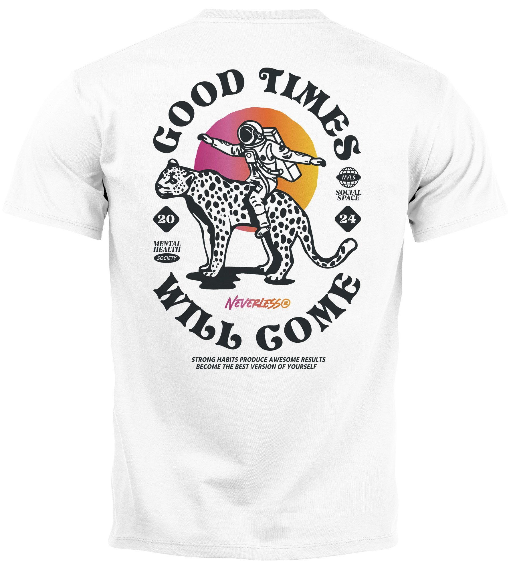 Neverless Print-Shirt Herren T-Shirt Backprint Rücken-Aufdruck günstig online kaufen