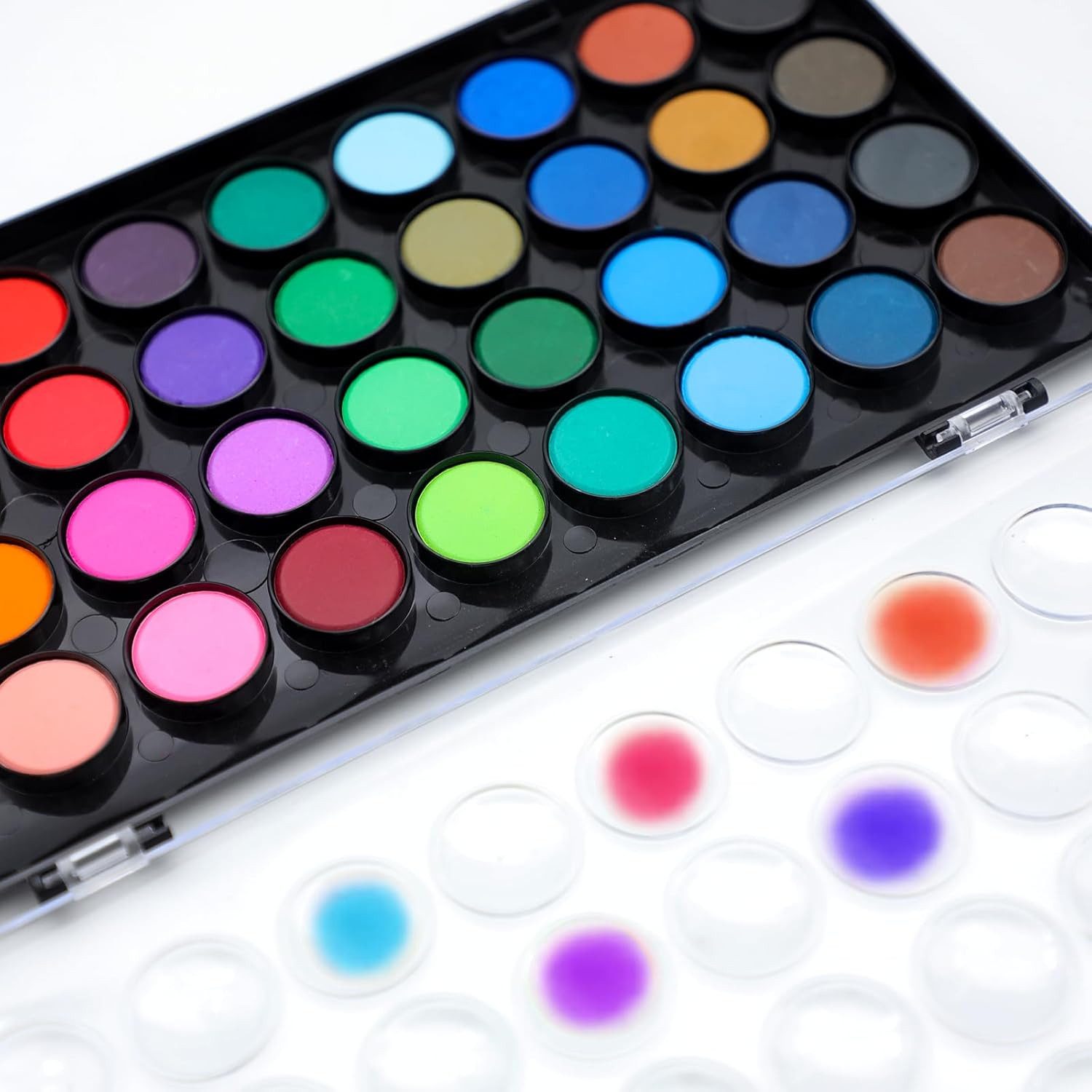 Artecho Aquarellfarbe Wasserfarben Künstler Set - 36 leuchtende Farben mit 3 Pinseln, Kompakt und tragbar – ideal für Anfänger, Hobbymaler & Profis