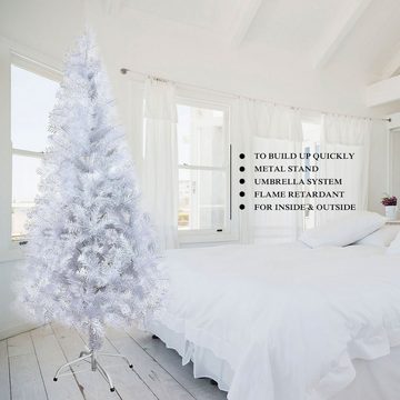Gotoll Künstlicher Weihnachtsbaum XM007-10, Weiß Tannenbaum künstlicher Weihnachtsbaum Christbaum Metallständer