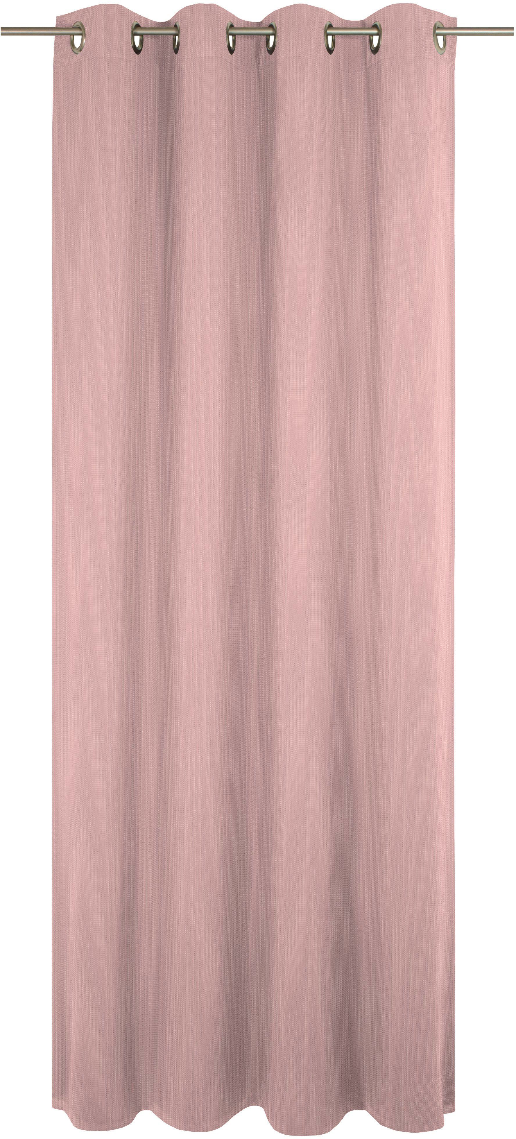 Vorhang Uni blickdicht, rosa Jacquard, Ösen St), (1 Adam, nachhaltig Collection