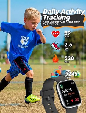 Slothcloud Smartwatch (1,54 Zoll), Smartwatch Jungen Mädchen wasserdichte Fitness Aktivitäts Tracker Uhr