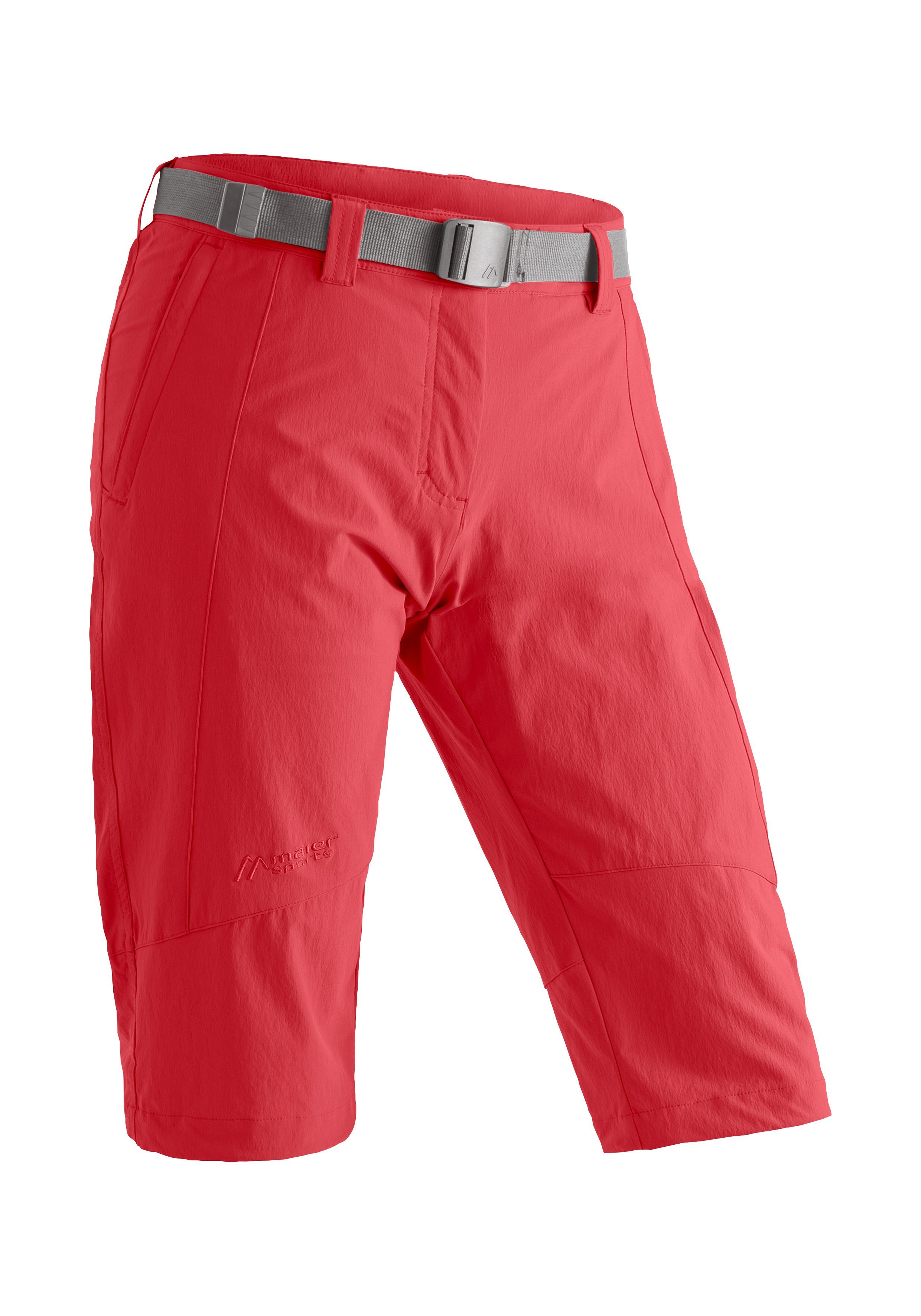 Maier Sports Caprihose Kluane atmungsaktive kurze Damen hellrot Outdoor-Hose Wanderhose