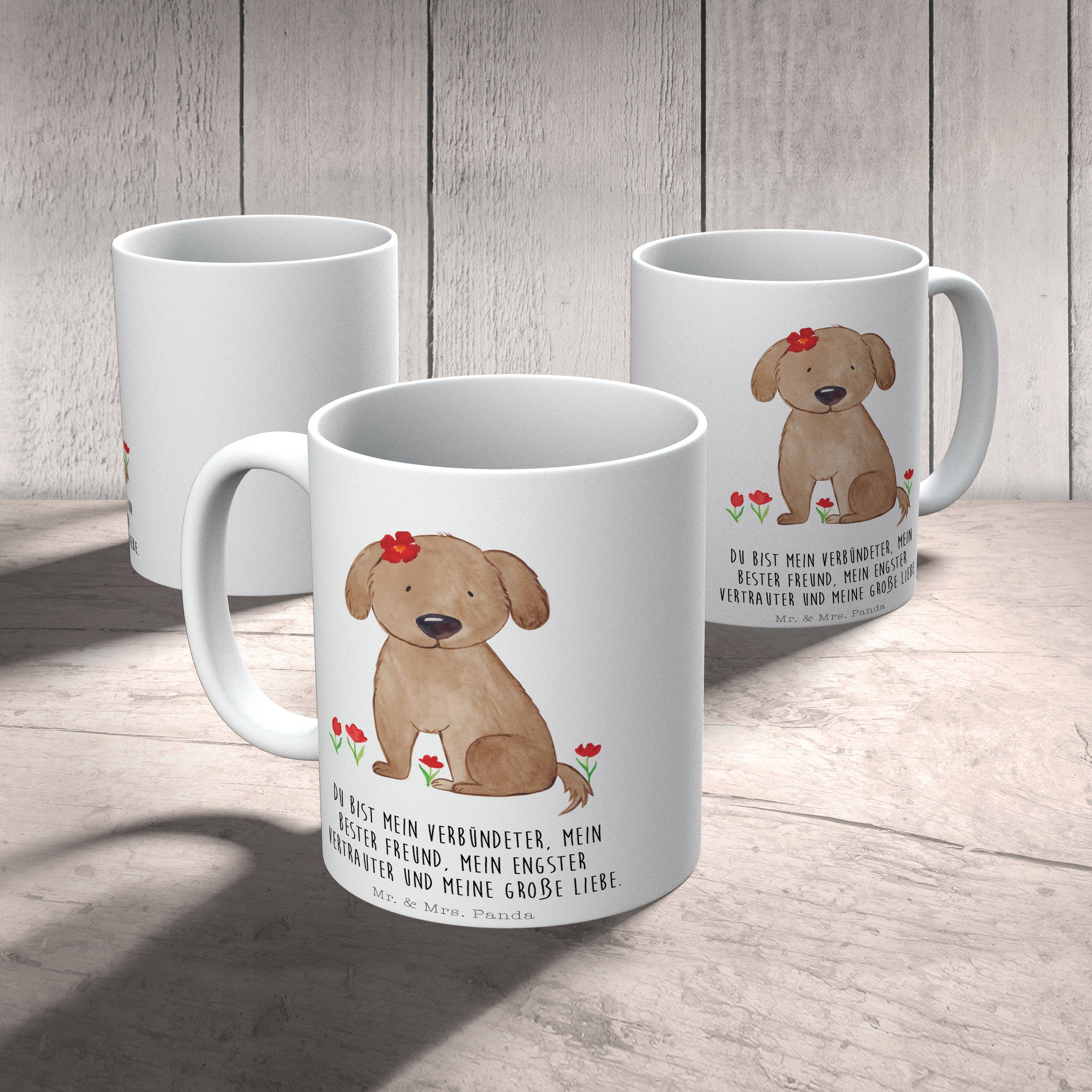 Hundedame & Tasse - Hundebesitzer, Mrs. Haustier, - Weiß Geschenk, Hund Hunderasse, Keramik Panda Mr.