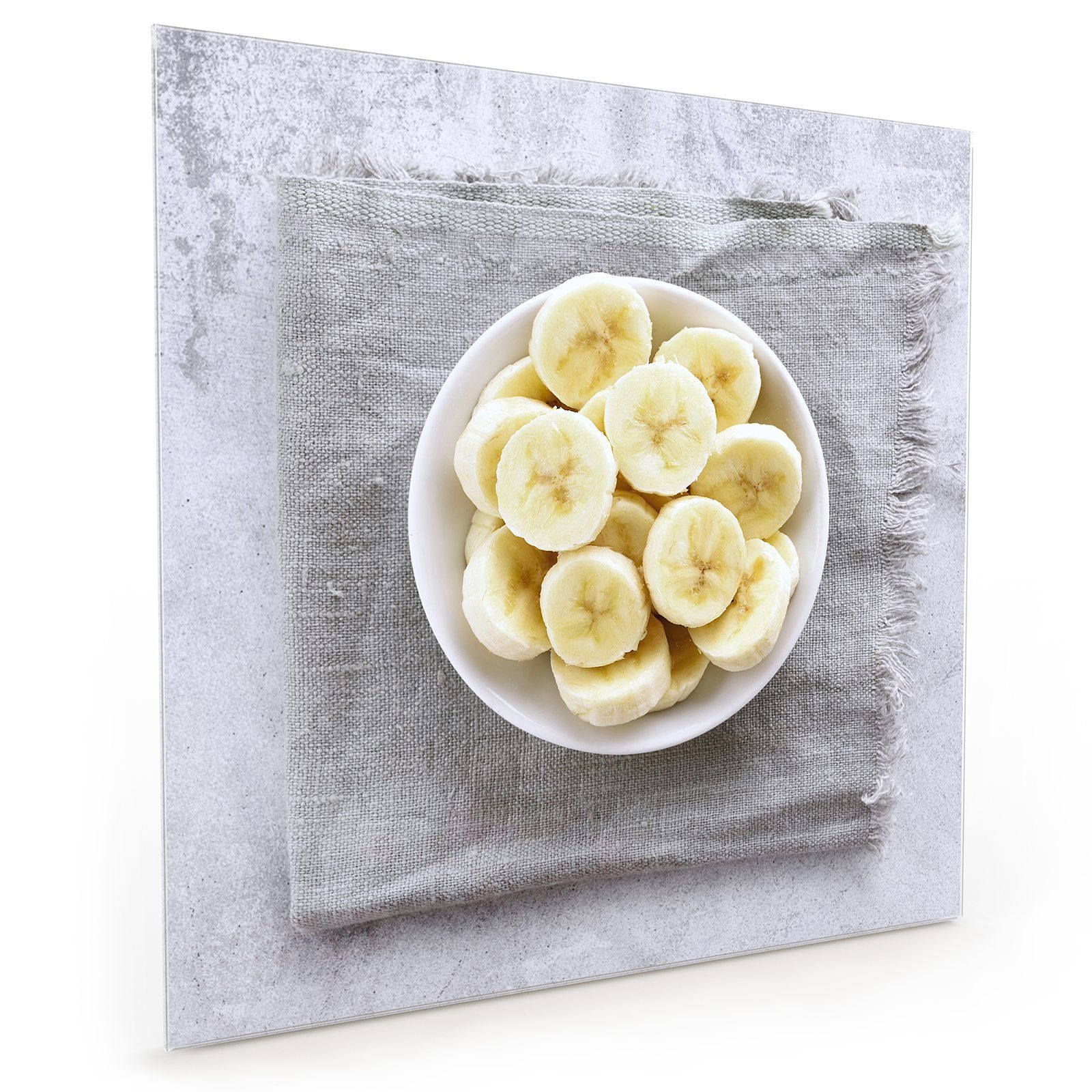 Primedeco Küchenrückwand Küchenrückwand Spritzschutz Glas mit Motiv Bananen in Schale