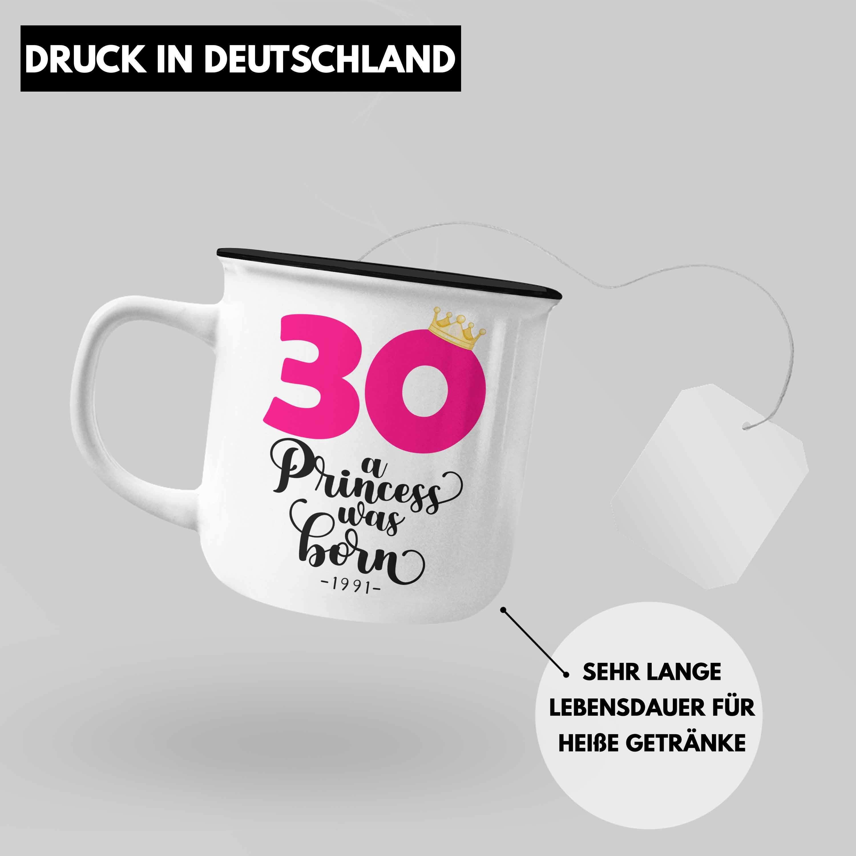 - Trendation Emaille Tasse Geschenke Frauen Frau 30. Geschenkidee Geburtstag Thermotasse 30 Geschenk Trendation Lustig 30er Schwarz Mutter