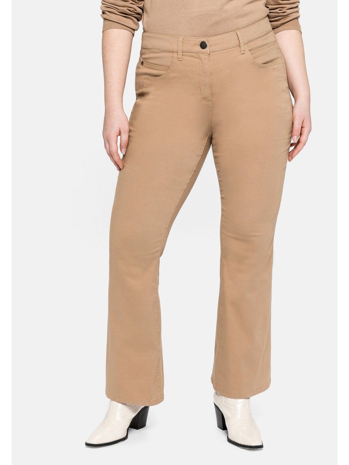 Sheego Bootcuthose Große Größen mit Ziernähten an den Gesäßtaschen