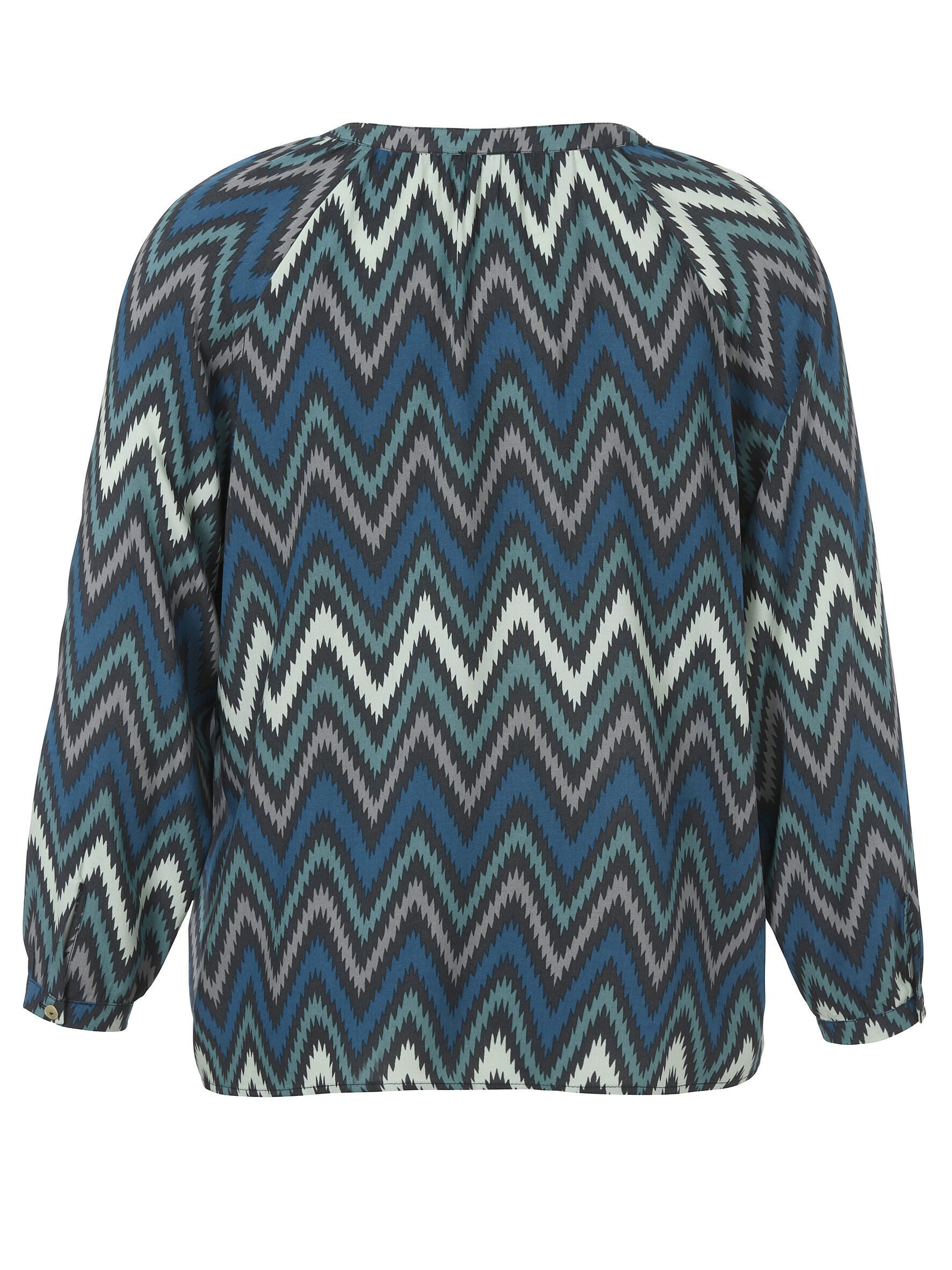 VIA APPIA DUE Klassische Bluse mit Allover-Zickzackmuster günstig online kaufen