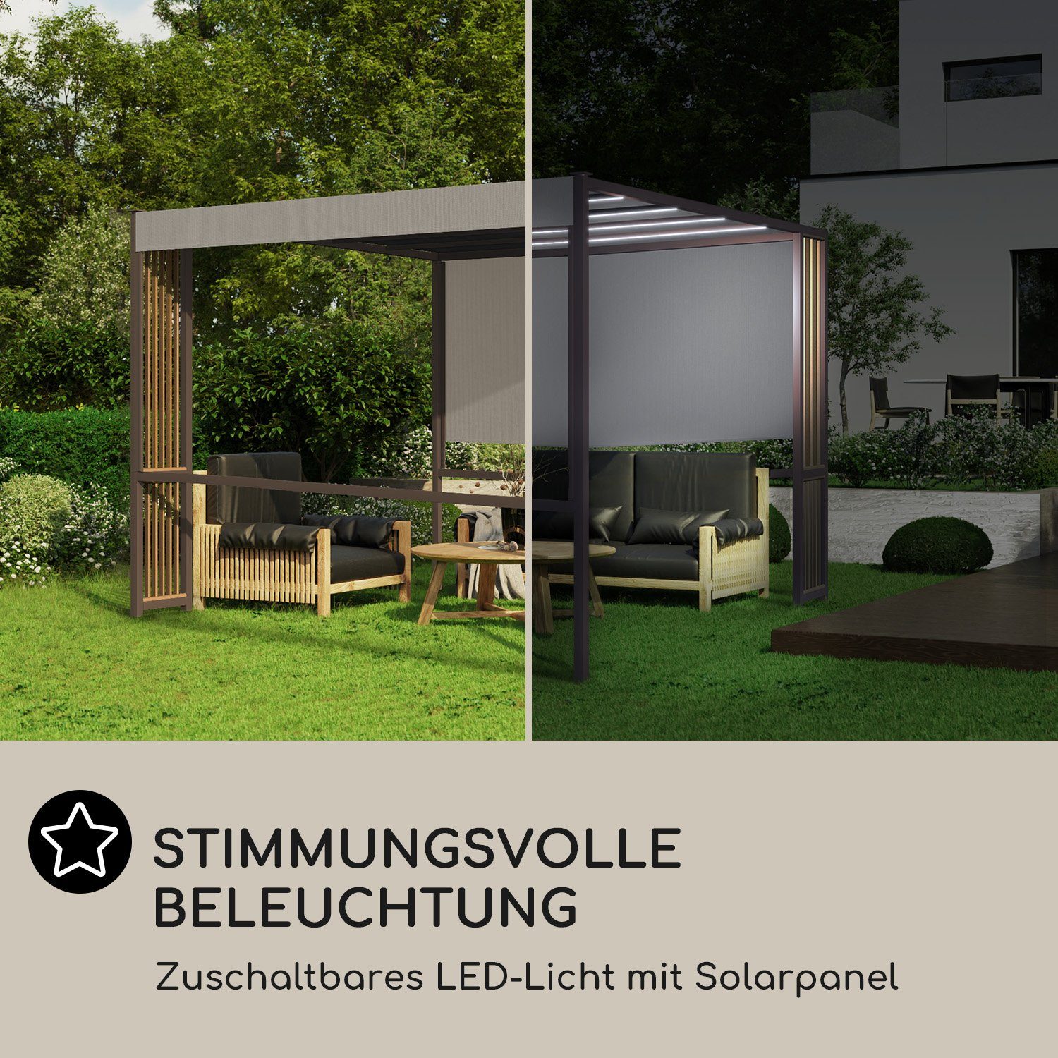 blumfeldt Pavillon Valence, (Set, Set), Terrassenüberdachung Grillpavillon Gartenpavillon Sonnenschutz