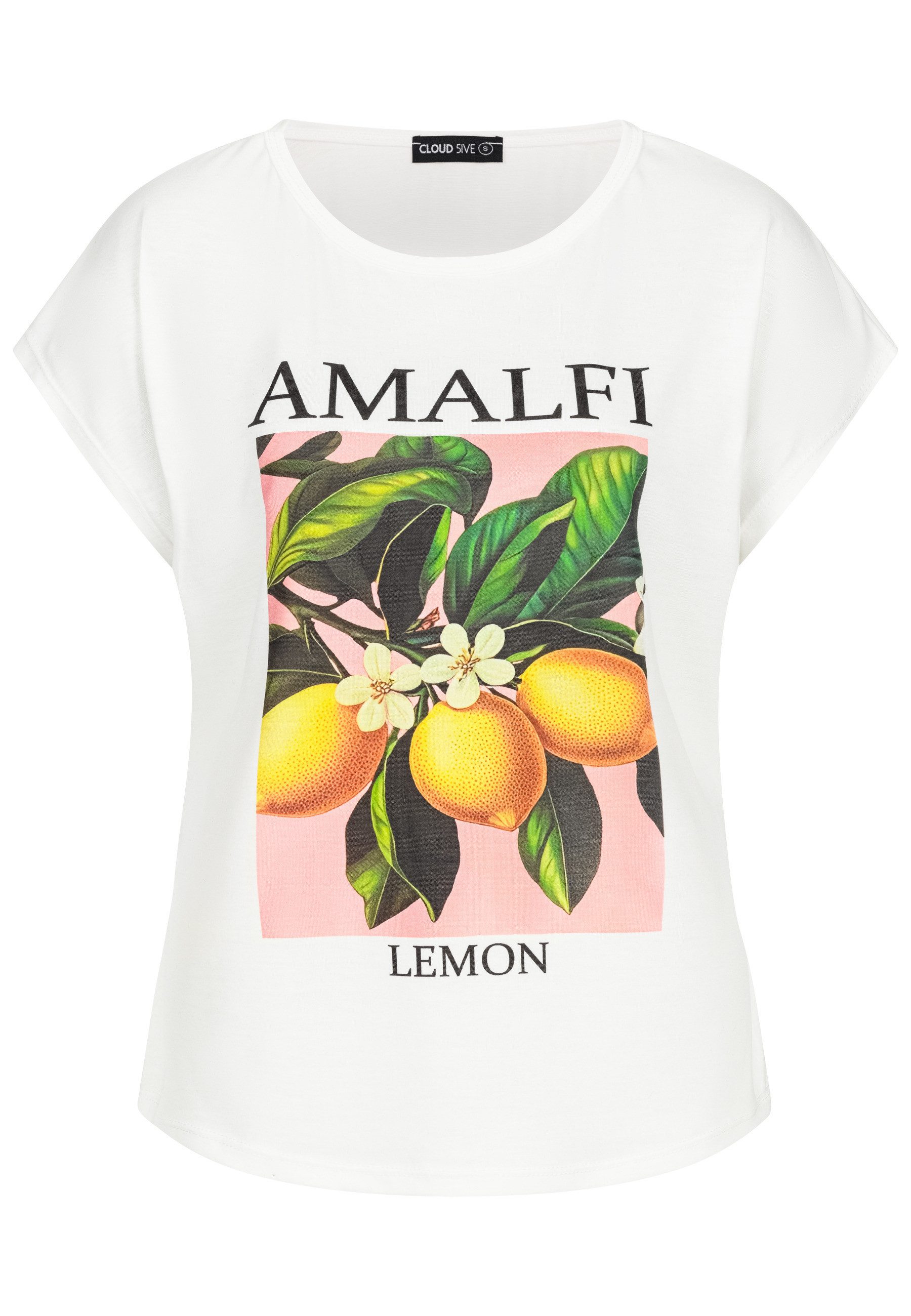 CLOUD 5IVE T-Shirt CLOUD 5IVE Cloud 5ive T-Shirt Lemon Print white (1-tlg)