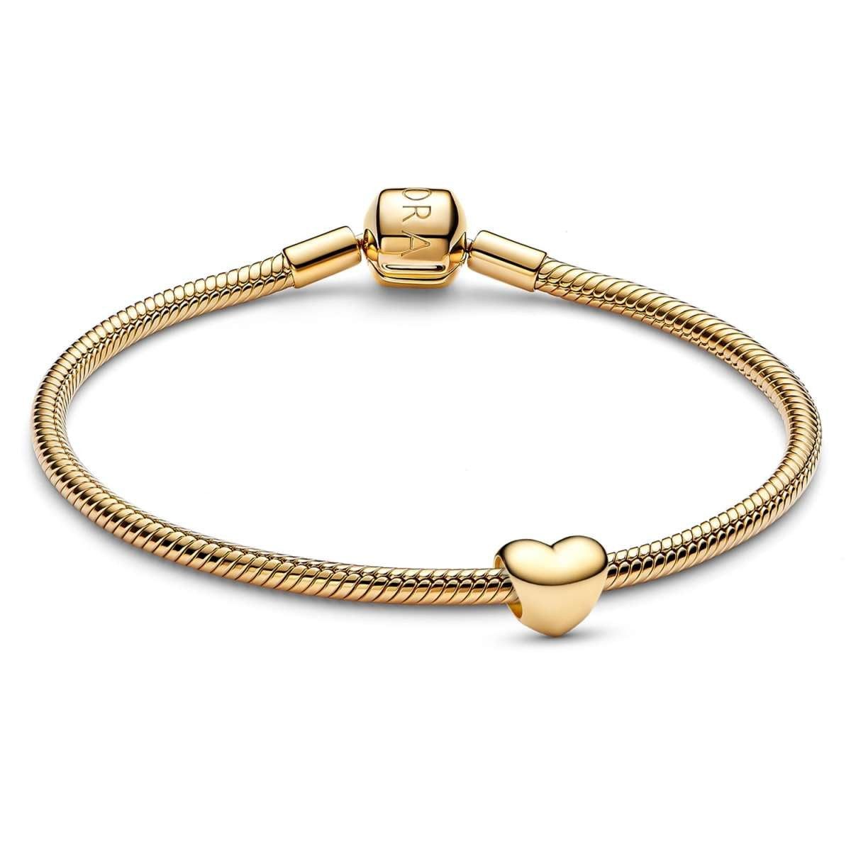 Pandora Armband 21537, Starter-Set Damenarmband Goldfarben Mini Herz