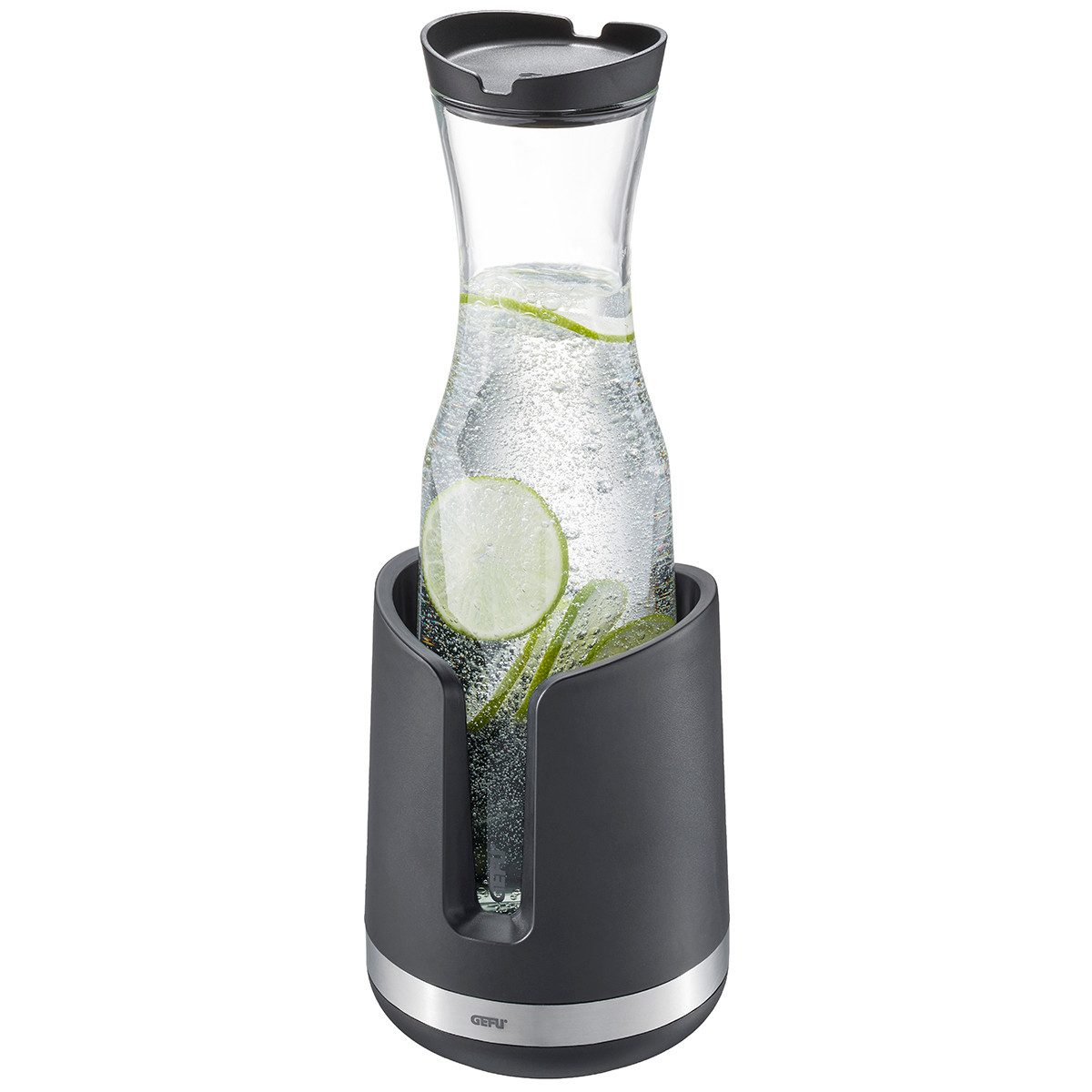 GEFU Karaffe SMARTLINE, (2-tlg), mundgeblasenes Borosilikatglas, aromasicherer Deckel