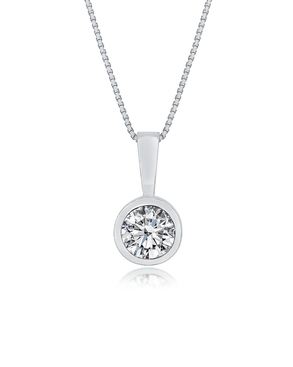 Kette mit Anhänger 'Michelle' Damen Halskette Silber 925 Solitär Anhänger