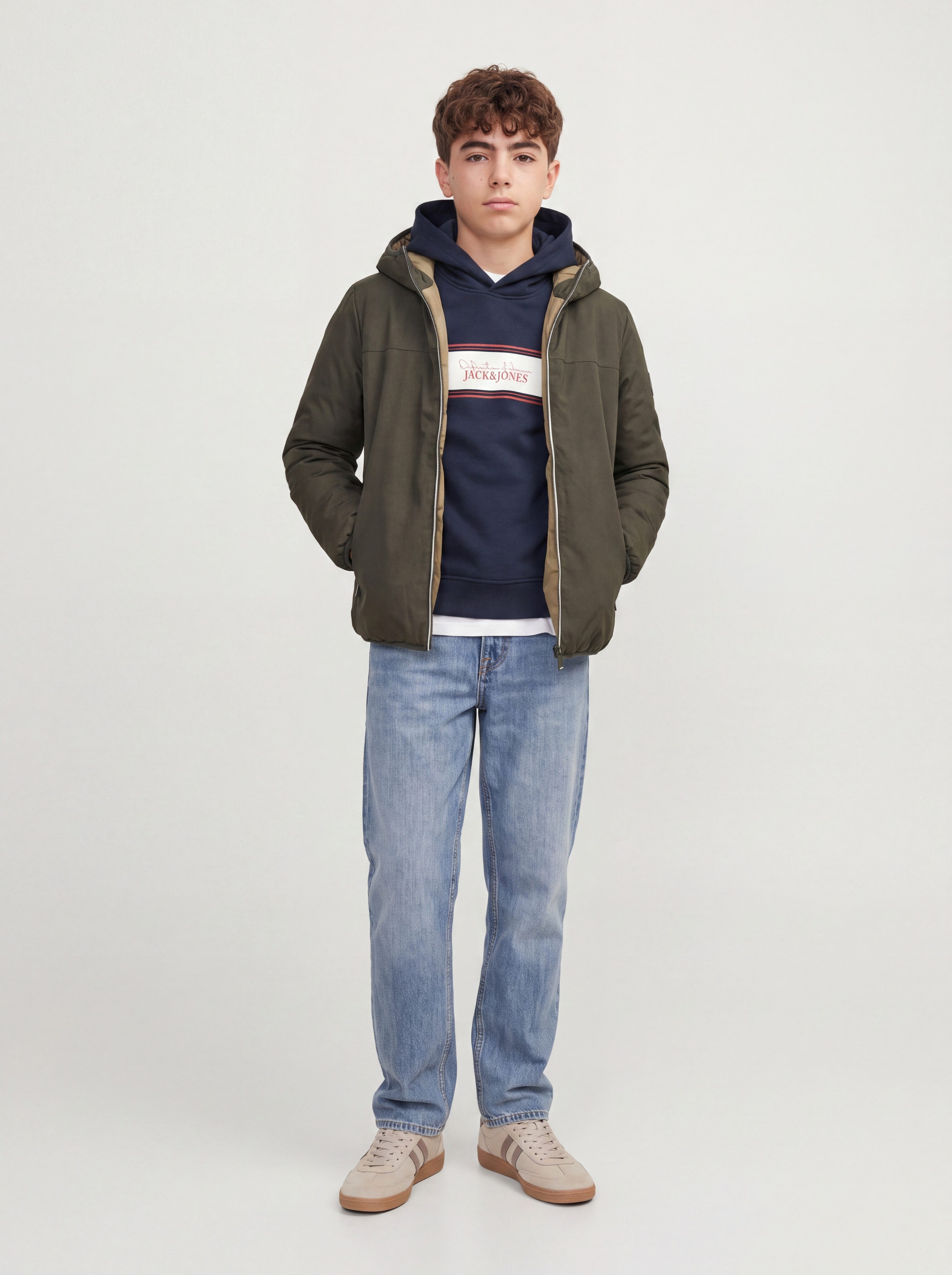 Jack & Jones Junior Kapuzensweatshirt JJBUSTER SWEAT HOOD BTS SN JNR Baumwollmischung, regular fit – Bild 3 von 5