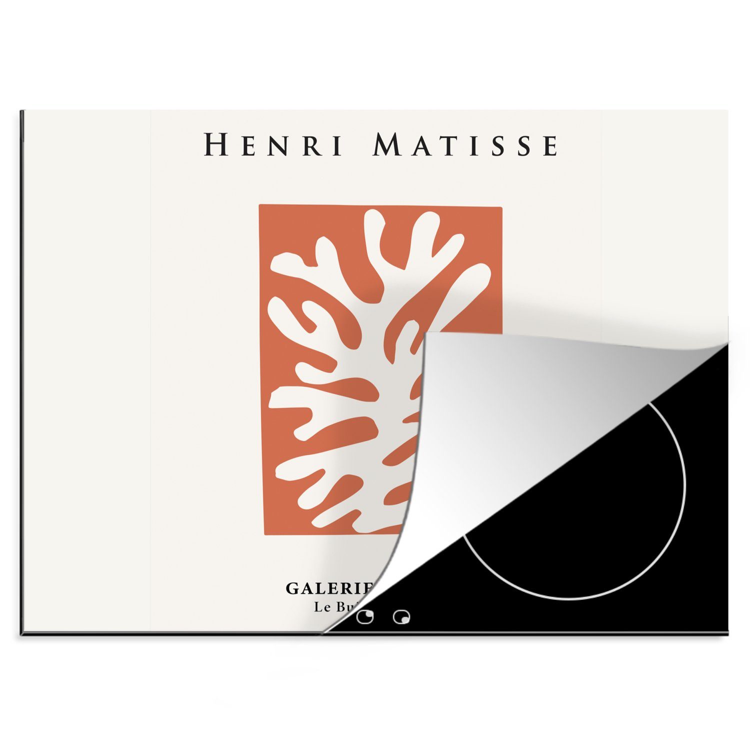 60x52 Matisse, Rot tlg), - Ceranfeldabdeckung nutzbar, Vinyl, - Alte Herdblende-/Abdeckplatte Meister Mobile MuchoWow (1 Abstrakt cm, - Arbeitsfläche Henri