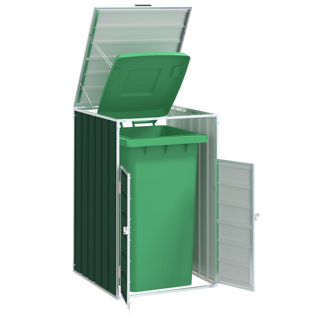 vidaXL Mülltonnenbox Mülltonnenbox für 1 Tonne Grün 72x81x115 cm Stahl