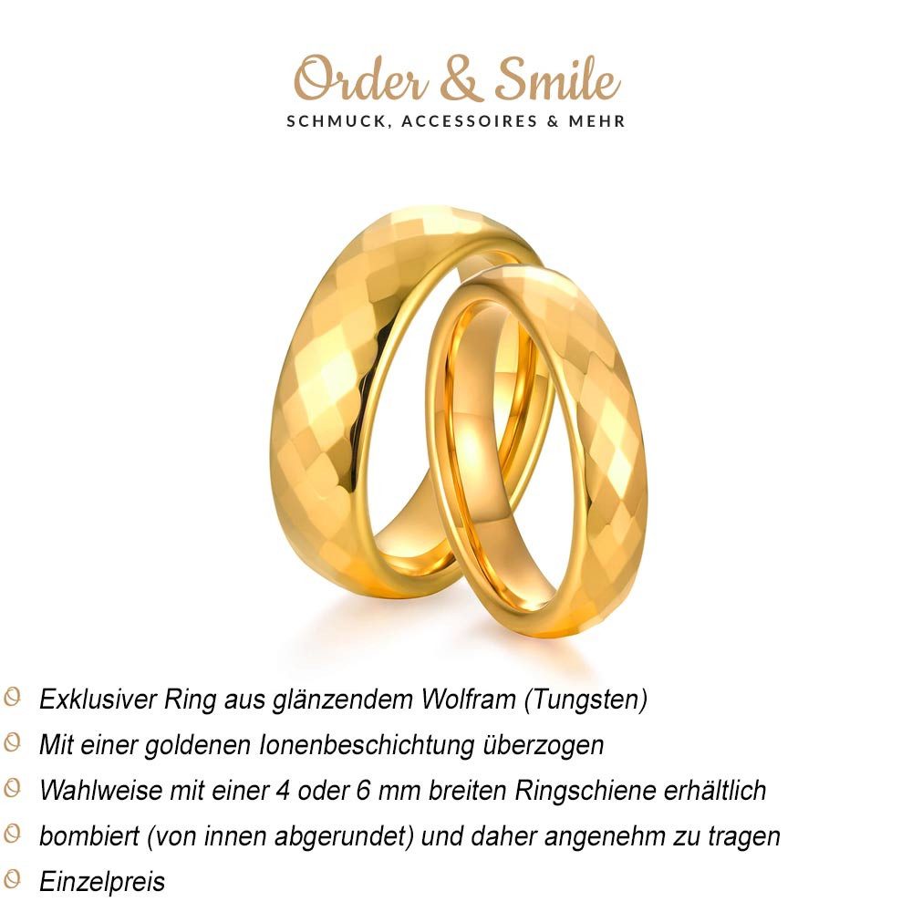 Order & Smile Schmuck Trauring Eheringe Wolfram gold