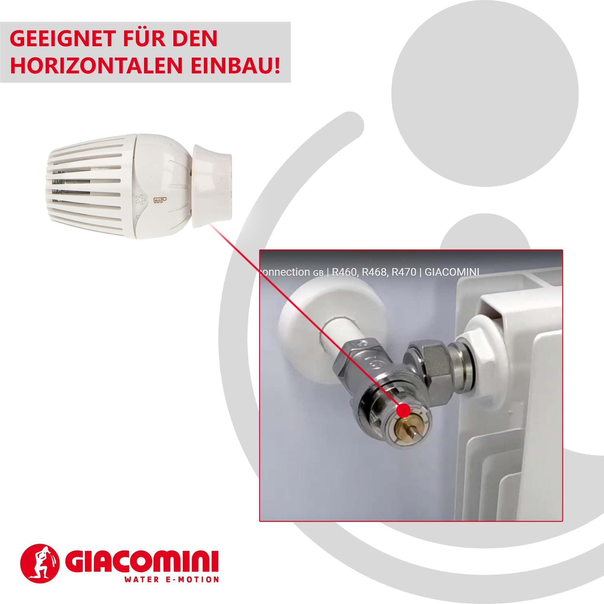 Giacomini S.p.A. Heizkörperthermostat Thermostatkopf R460, mit Patentbefestigung