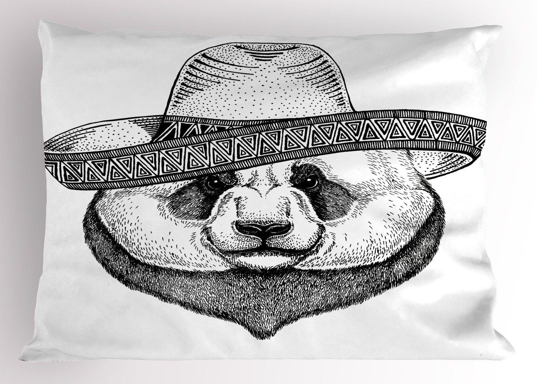 Single Stück), Kissenbezüge Panda Dekorativer Abakuhaus (1 Size Panda-Gesicht in Standard Hut Gedruckter Kopfkissenbezug, einem