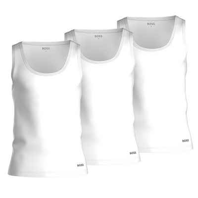 BOSS Unterhemd »Pure Cotton« (3 St), Tank Top Achselhemd Rundhals Ausschnitt Regular Fit aus reiner Baumwolle im Dreierpack (Neues Modell)