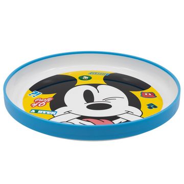 Disney Kindergeschirr-Set Disney Mickey Maus Kinder Geschirr-Set 3 tlg (3-tlg), 1 Personen, Kunststoff, antirutsch Becher Teller Schüssel