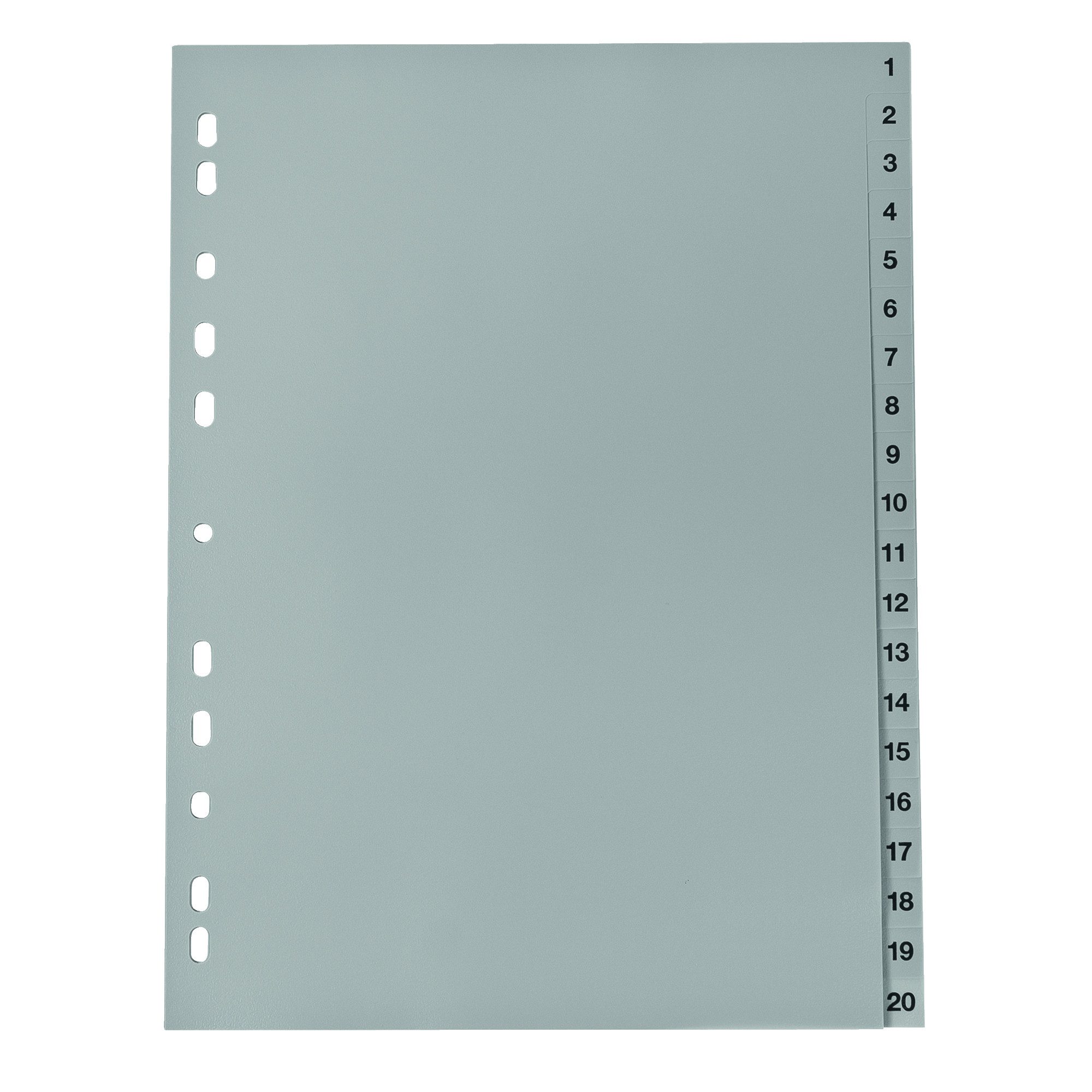 Aktenordner Register 220 A4 20tlg 1-20 grau
