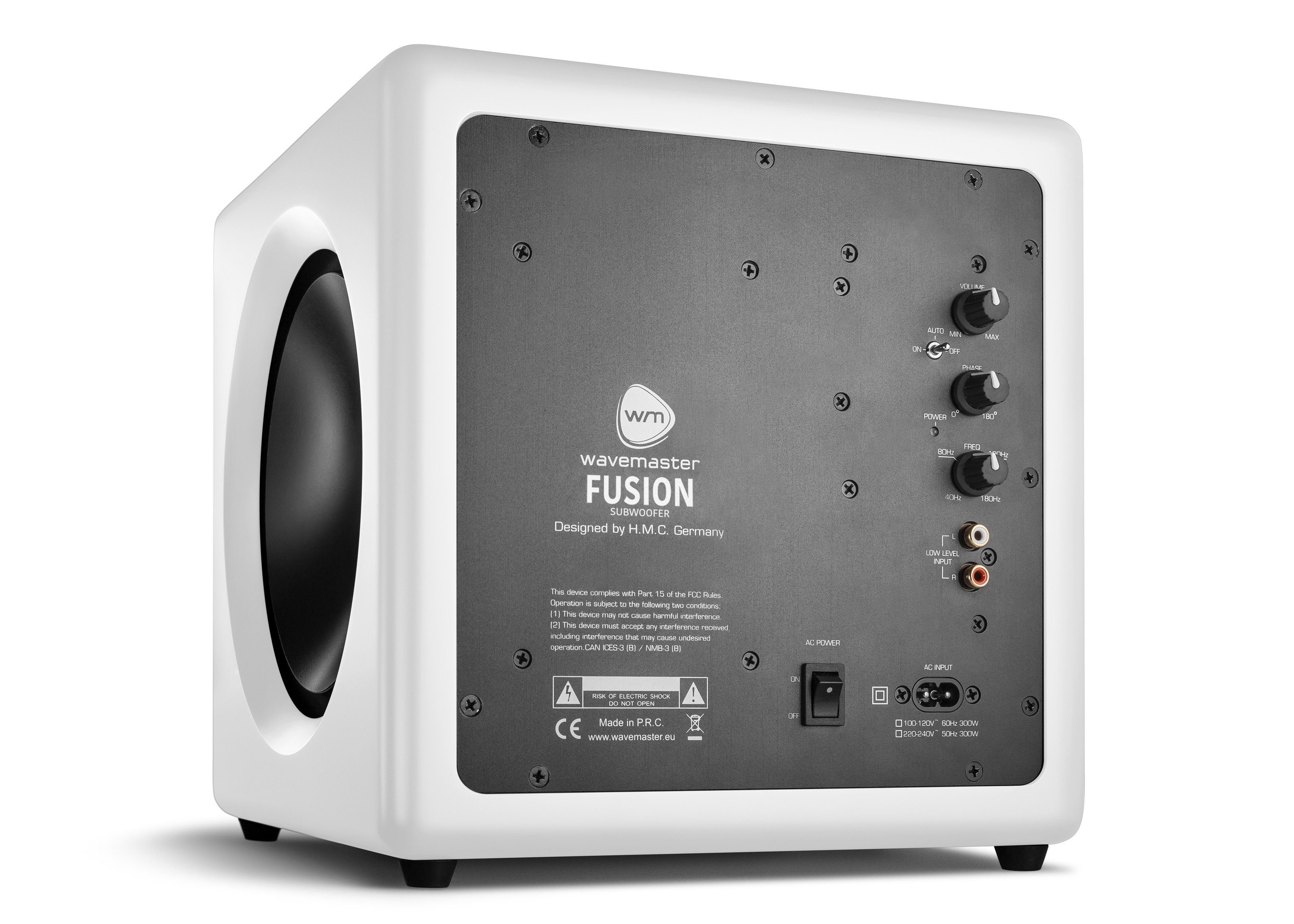 FUSION 43 Activer dB, boost Subwoofer Auto WHITE SOFT +5 W, Wavemaster Hz (125 Switch) Bass