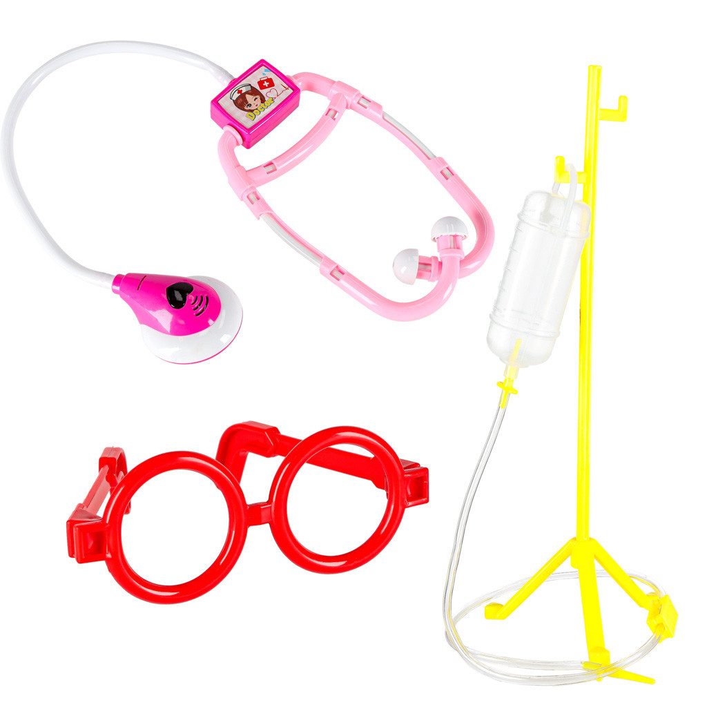 Ikonka Spielzeug-Arztkoffer Kinderarztkoffer 35 teilig Arztkoffer Set mit Licht Sound Kostüm, (Arztkoffer Kinder 35 teilig Rollenspiel Set Licht Sound Kostüm, Kinderarztkoffer 35 teilig mit Kostüm Licht Sound Zubehör Set), 35 teilig Licht Sound Kostüm Rollenspiel Kinder Arztkoffer Set