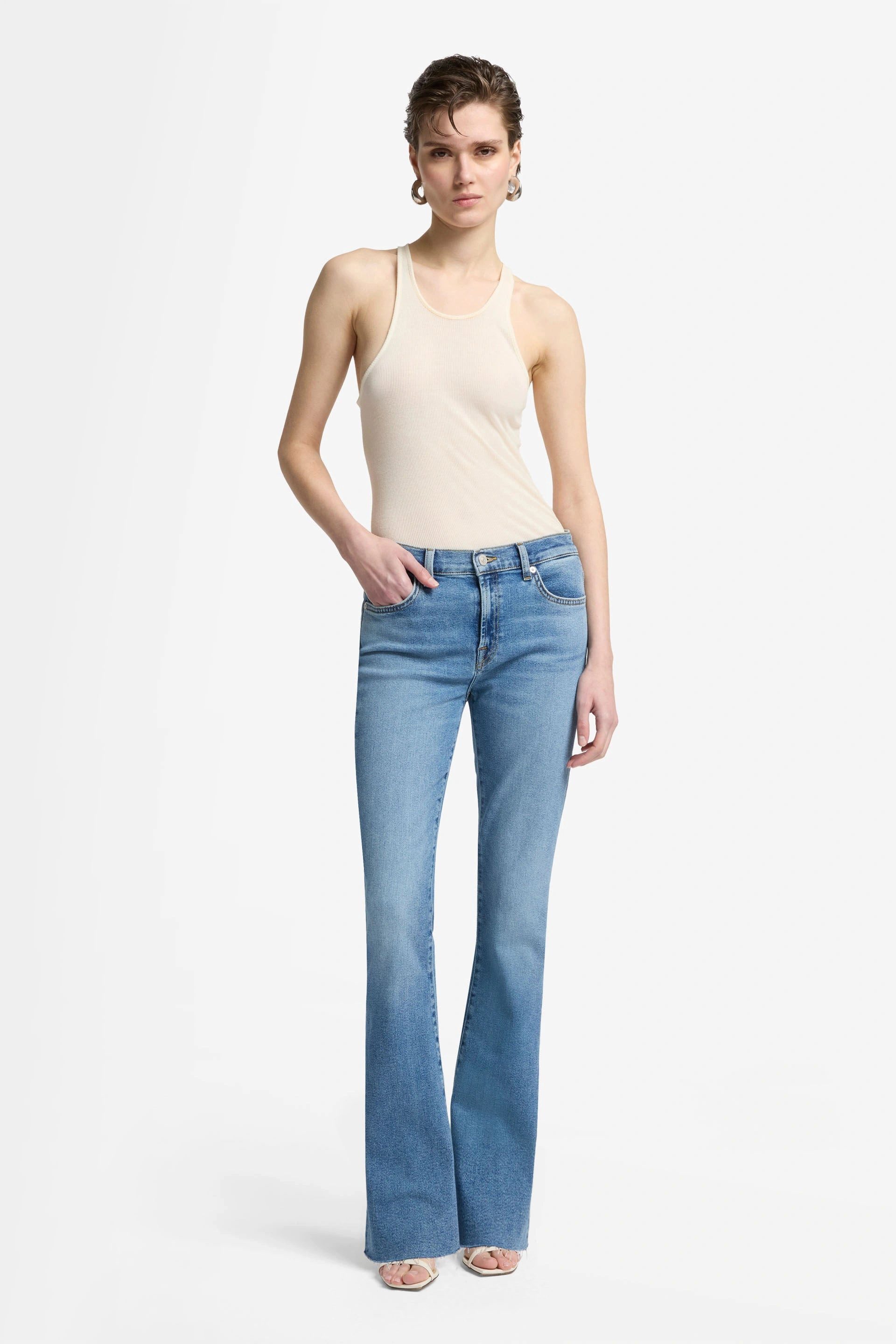 SEVEN FOR ALL MANKIND Bootcut-Jeans SEVEN FOR ALL MANKIND Jeans TAILORLESS BOOTCUT Mid Waist - Blau