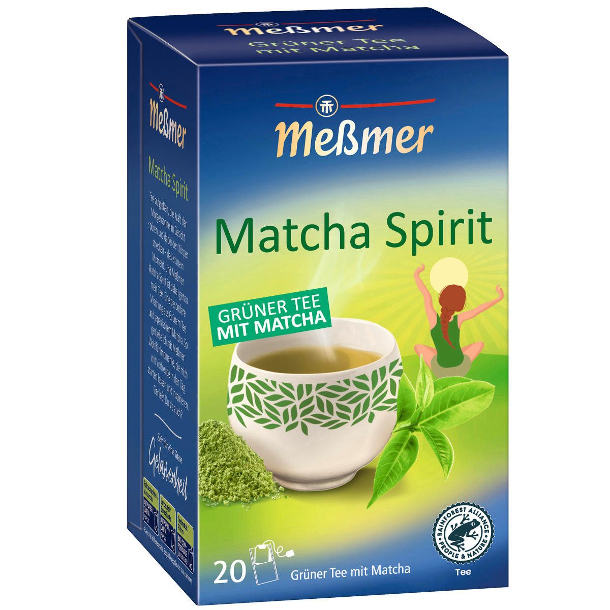 Meßmer Tee, Meßmer Grüner Tee mit Matcha natürlich genießen 20 Teebeutel