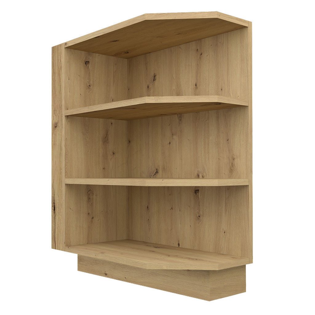 Feldmann-Wohnen Unterschrank D6/30 (D6/30, 3 Ablagefächer, 1-St., moderne Optik, wahlweise links oder rechts anstellbar) 30x65,5x82cm Eiche Artisan