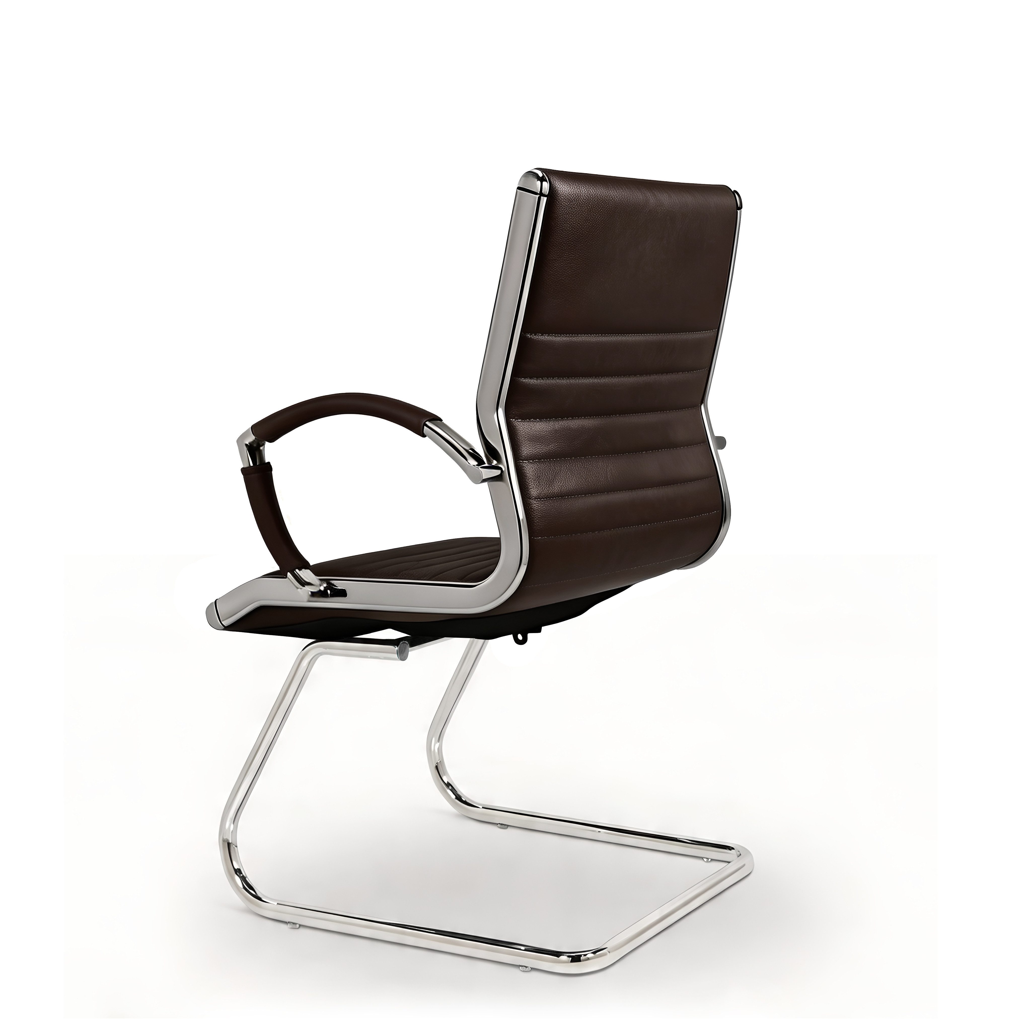 Versee Besucherstuhl VERSEE Montreal Konferenzstuhl Leder, 150kg belastbar, ergonomisch (Freischwinger für Home Office und Büro), mit Lendenstütze, gepolstert, hervoragende Freischwingereigenschaften