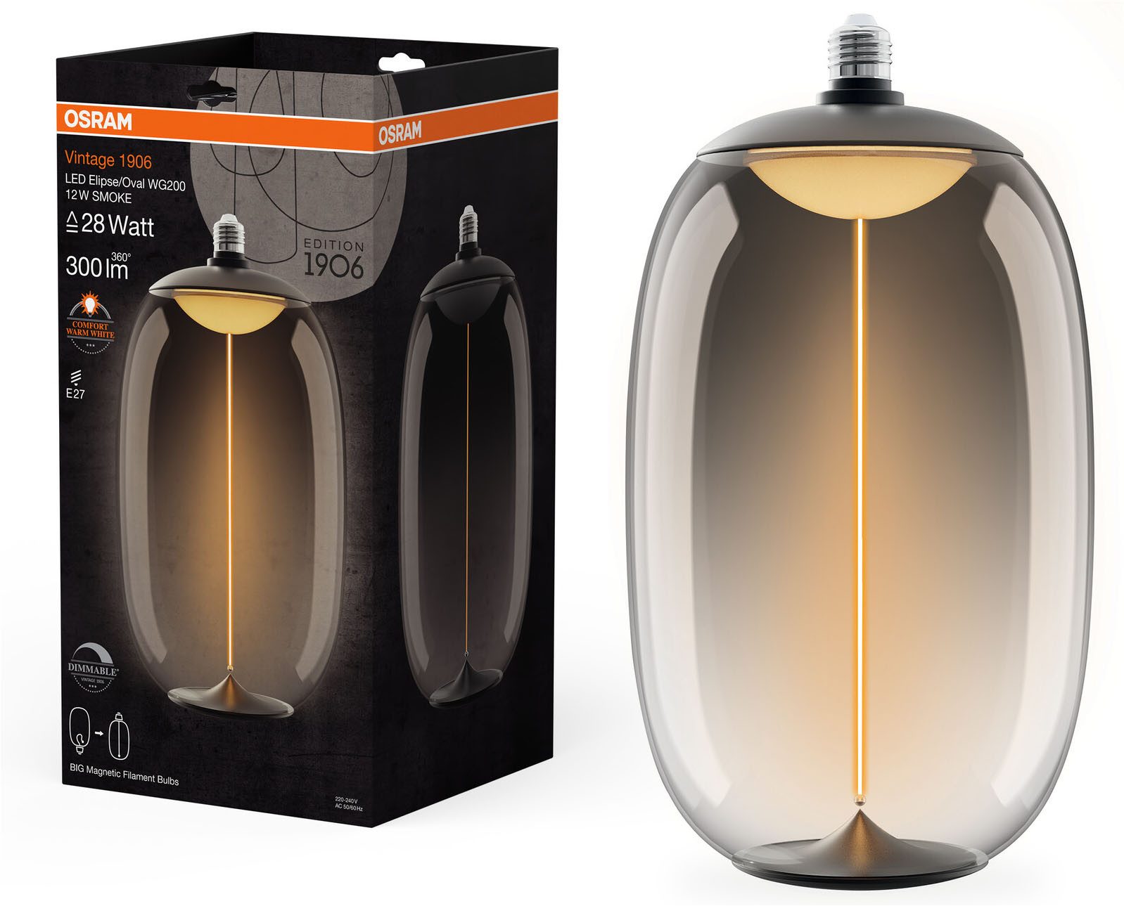 Osram LED-Filament Vintage 1906 Big Elipse Oval, E27, 1 St., Warmweiß