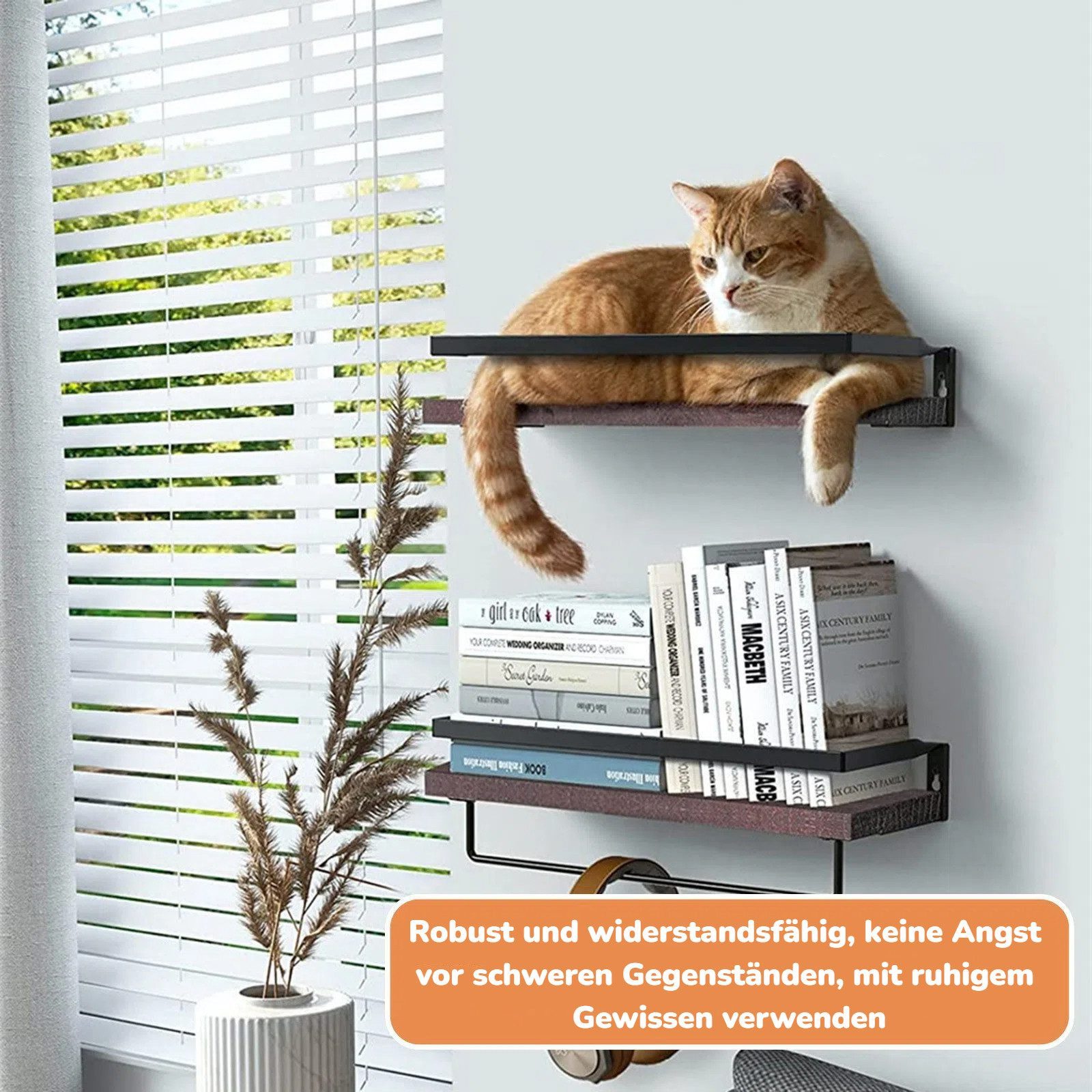 BlingBin Wandregal 2 Stück Schweberegal mit Handtuchhalter, Wandboard für Badezimmer, 2er Set 2-tlg., Schwebend Holz Regale für Schlafzimmer, Wohnzimmer, Küche – Bild 4 von 5