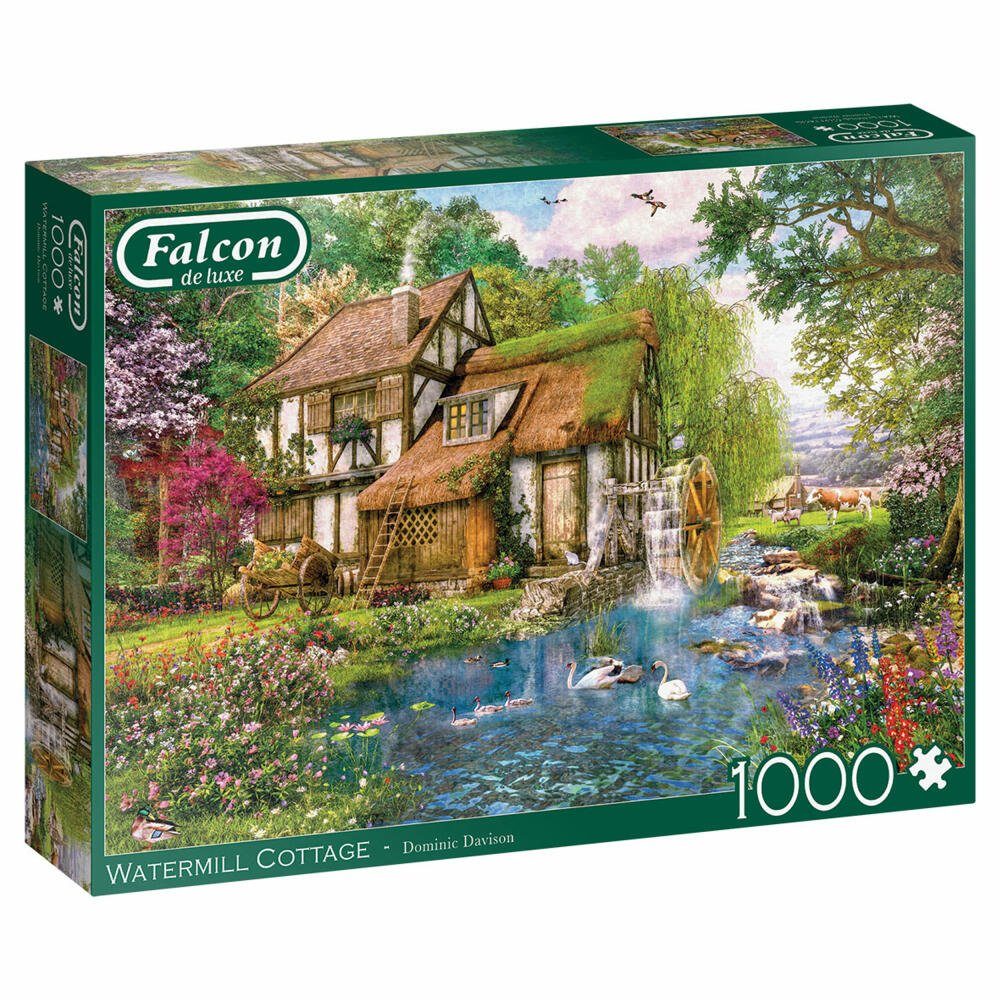 1000 Teile, Spiele Jumbo Puzzle Puzzleteile Cottage 1000 Watermill Falcon