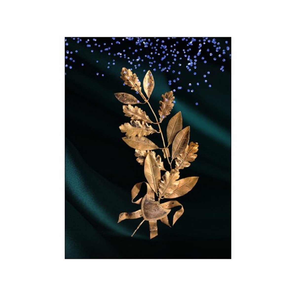 TPFLiving Kunstdruck (OHNE RAHMEN) Poster - Leinwand - Wandbild, Goldene Blätter - (Einzeln und im günstigen 3-er Set - Wanddeko Wohnzimmer), Farben: Gold, Schwarz - Größe: 10x15cm
