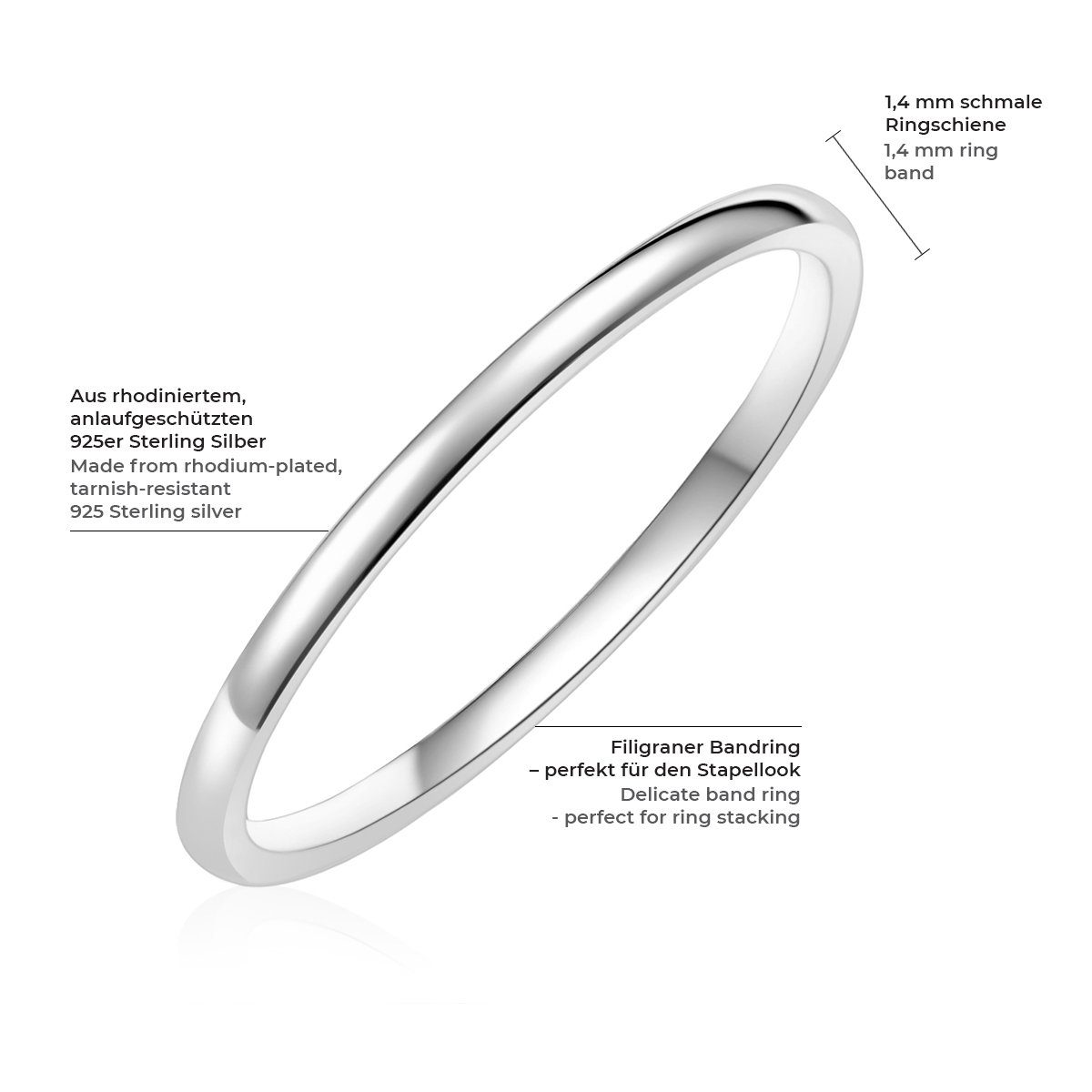 Glanzstücke München Silberring Silberring aus 925 Sterling Silber, für Frau günstig online kaufen