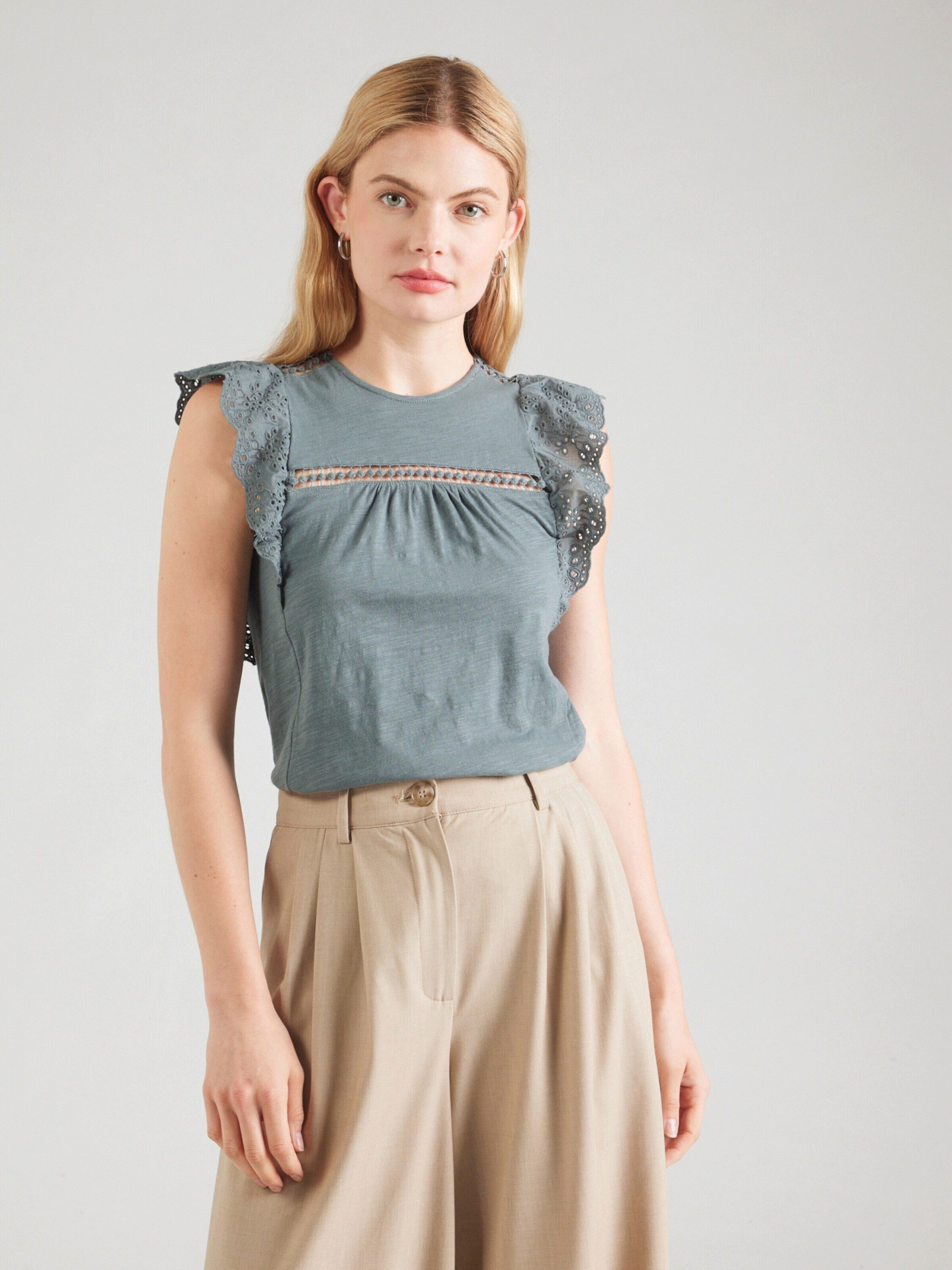 ONLY Rundhalsshirt ONLLEA (1-tlg) Drapiert/gerafft