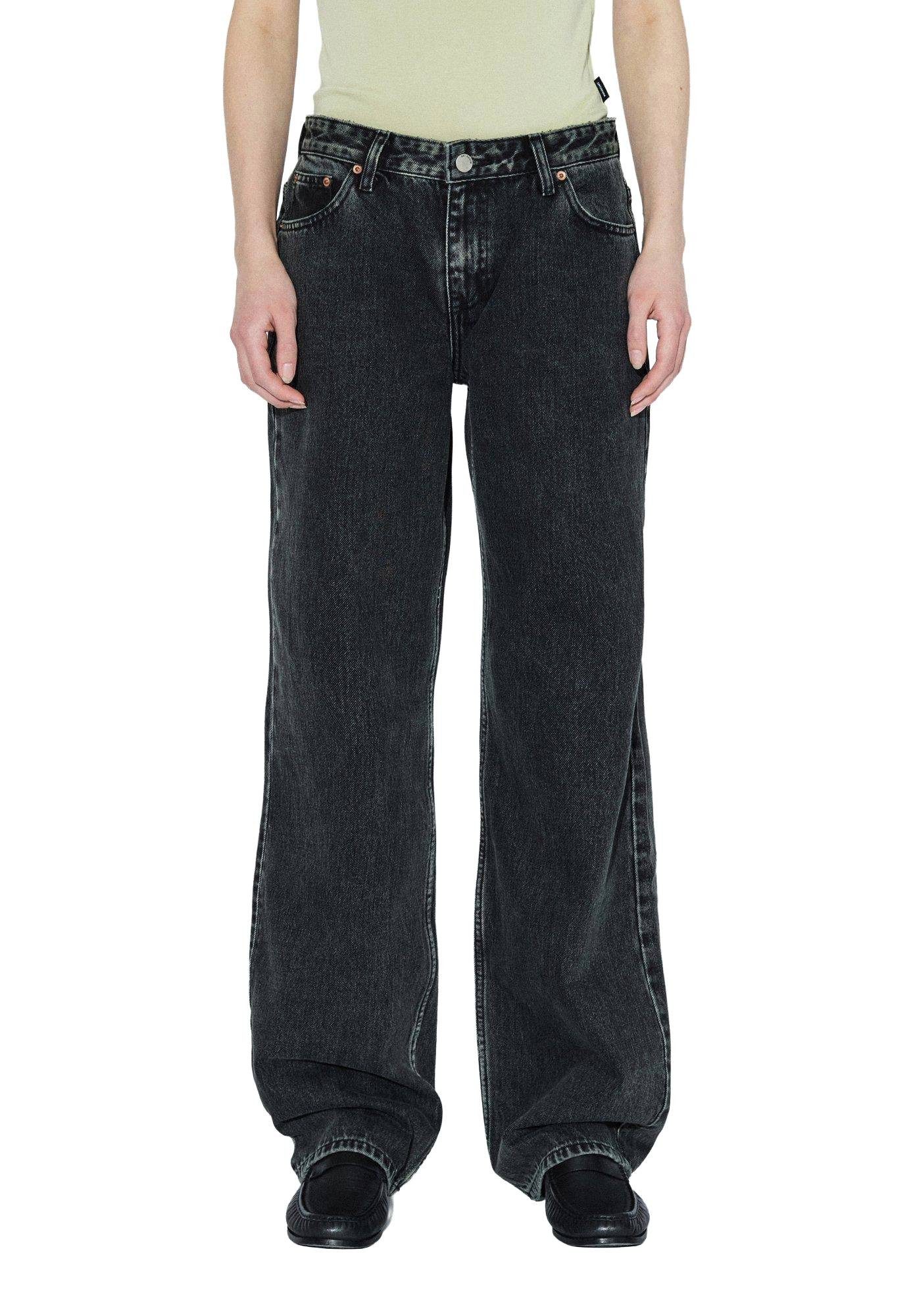 Dr. Denim Relax-fit-Jeans Jeans Dr. Denim Hill Aged Black Weites, gerades Bein, leicht taillierter Saum