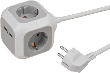 Brennenstuhl ALEA-Power USB-Charger Mehrfachsteckdose 4-fach (USB-Anschluss, Kabellänge 1,4 m), Steckdosenwürfel