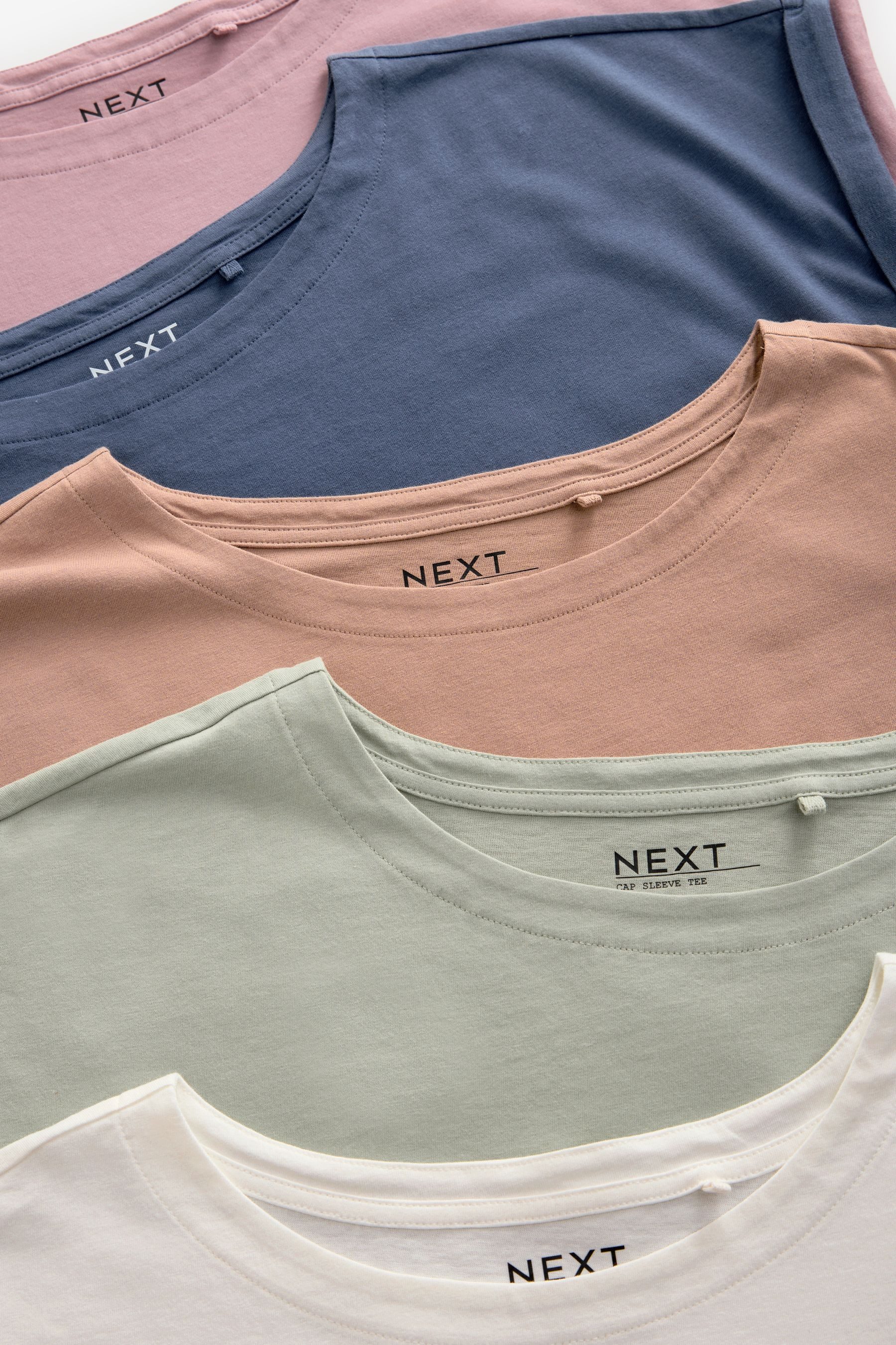 Next T-Shirt 5er-Pack T-Shirts mit Flügelärmeln Baumwolle (5-tlg) günstig online kaufen