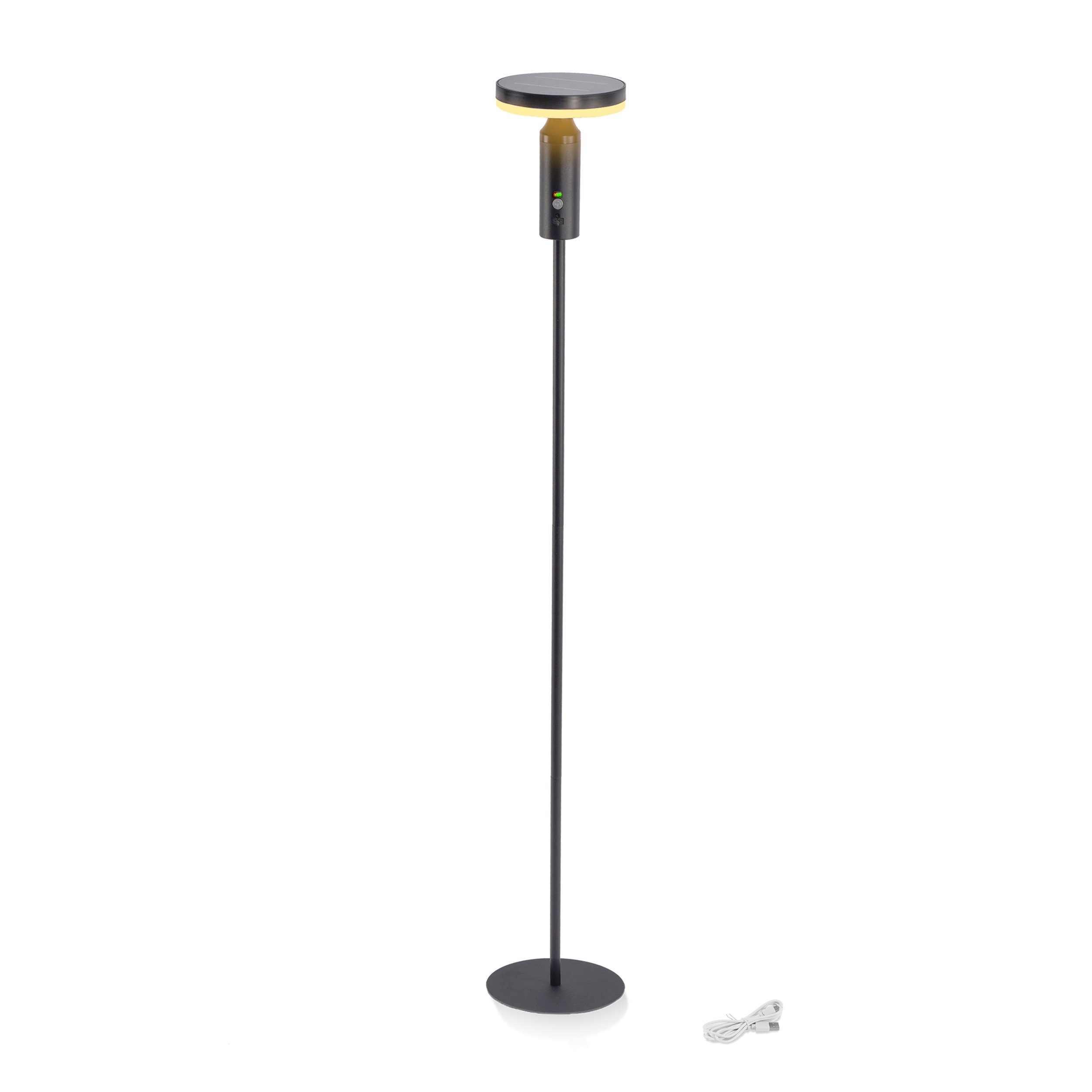 esotec LED Außen-Stehlampe Solar Edelstahl Stand- + Leseleuchte ALIANO, 3 Höhen, außen 102773, LED fest integriert