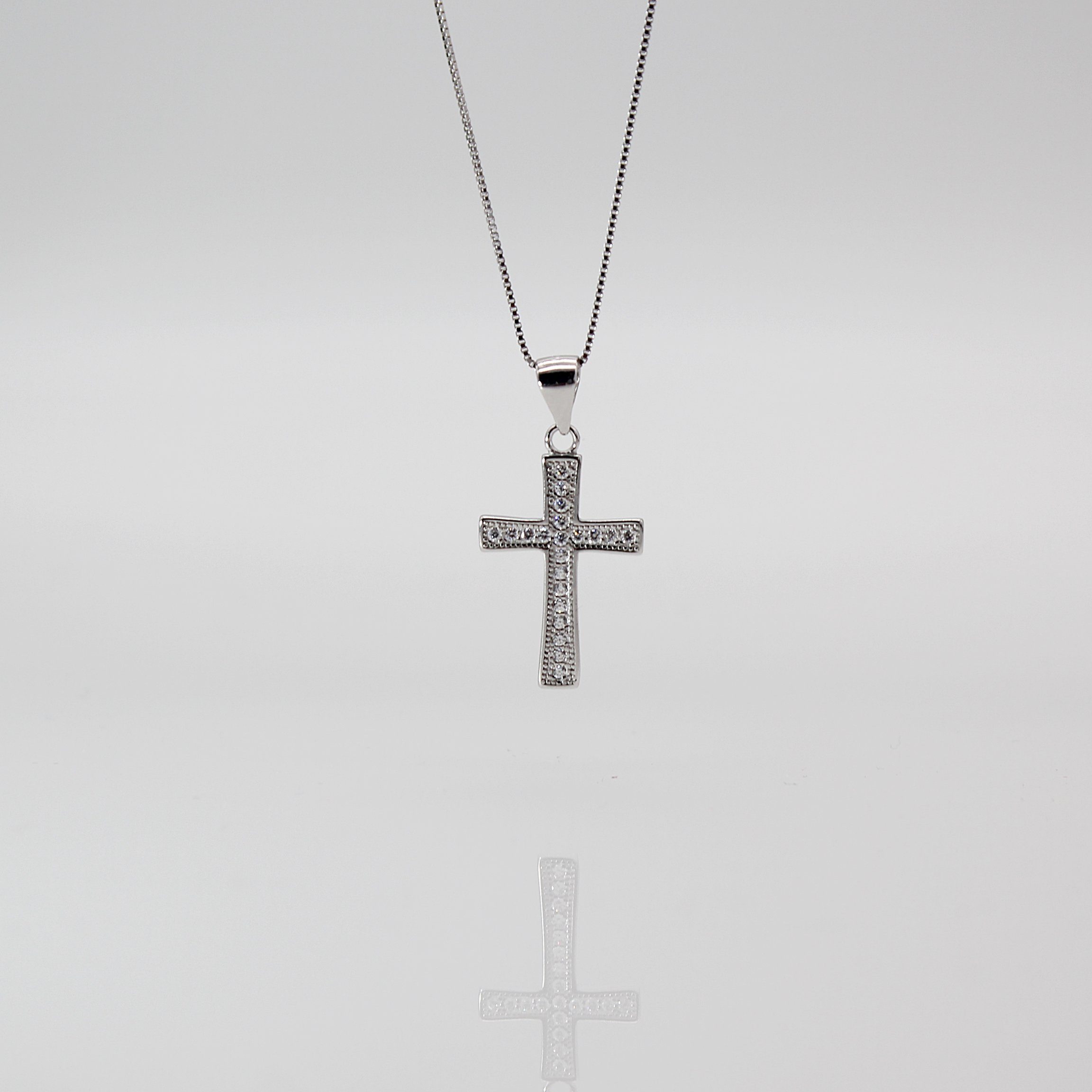 Kette 50 mit Schmuck (Kettenlänge Halskette Sterling Geschenkschachtel Anhänger cm, Silberkette 925), Silber Kreuz inklusive Kreuzkette ELLAWIL Damen