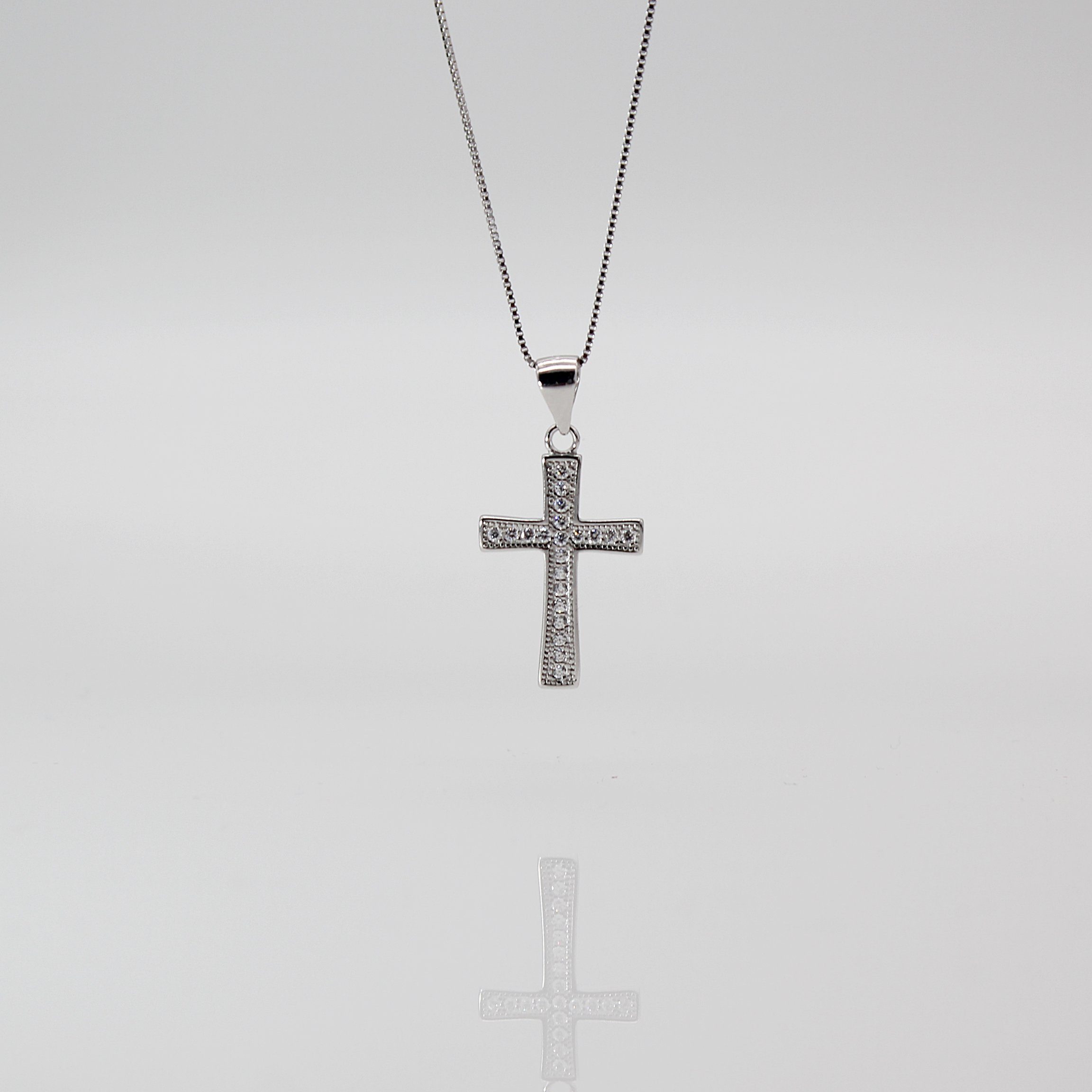 ELLAWIL Silberkette Kreuzkette Sterling Kreuz mit Halskette Silber Anhänger Kette 50 cm, 925), Geschenkschachtel inklusive (Kettenlänge Schmuck Damen