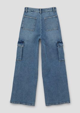 s.Oliver Stoffhose Jeans / Loose Fit / Super high Rise / Wide Leg Waschung