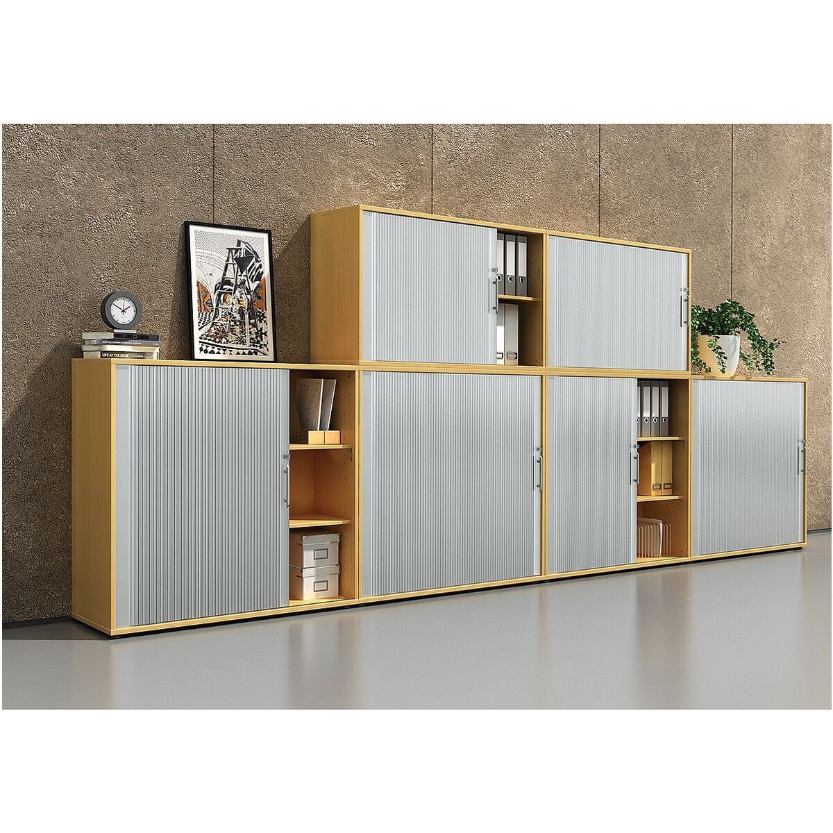 HAMMERBACHER Rollladenschrank J-Line Relinggriff aus Kunststoff