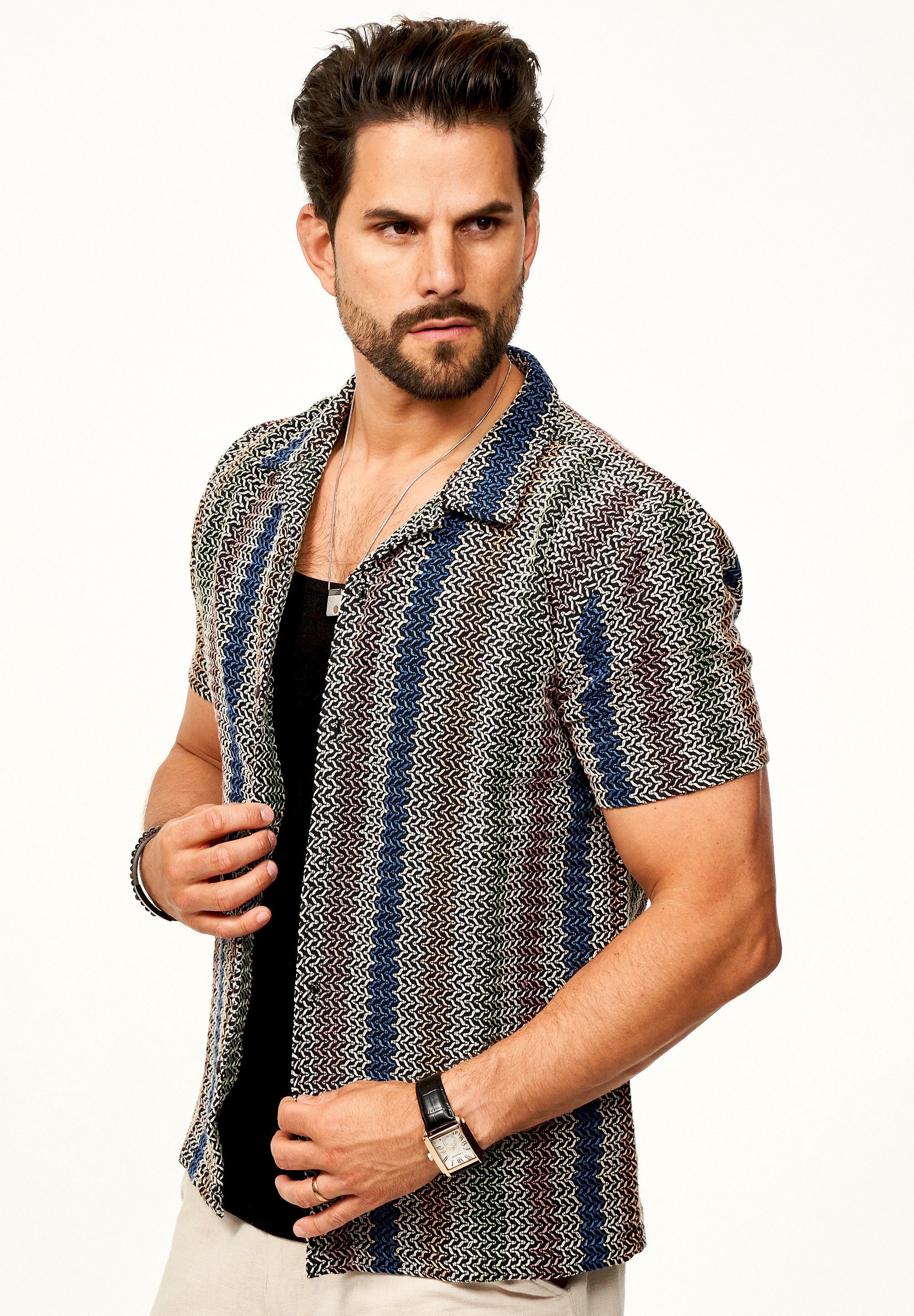 SOULSTAR Kurzarmhemd für Herren im Vintage Summer-Look als Kurzam Strick He günstig online kaufen